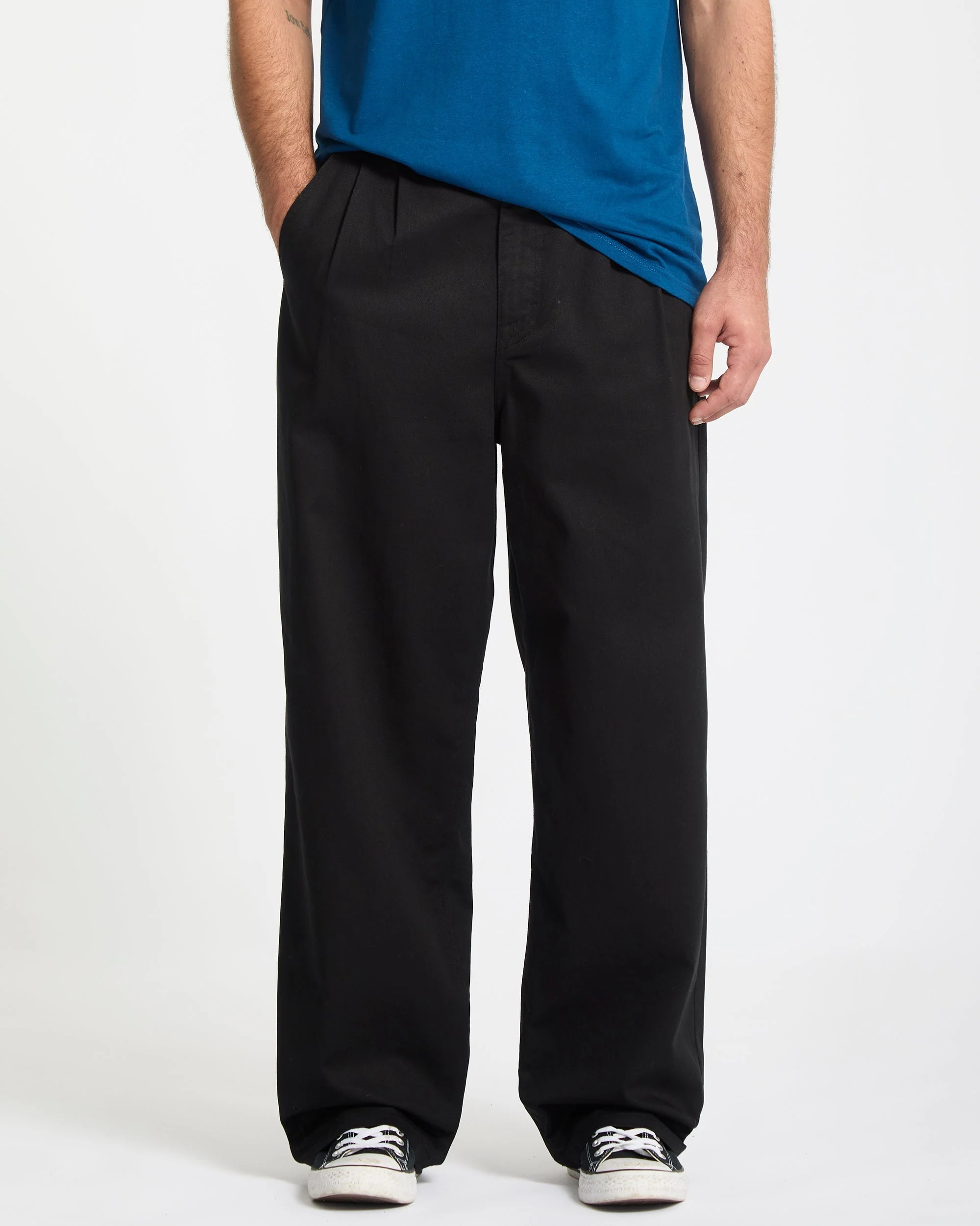 Pantalon chino Baggos Pleat - Black - Image 3