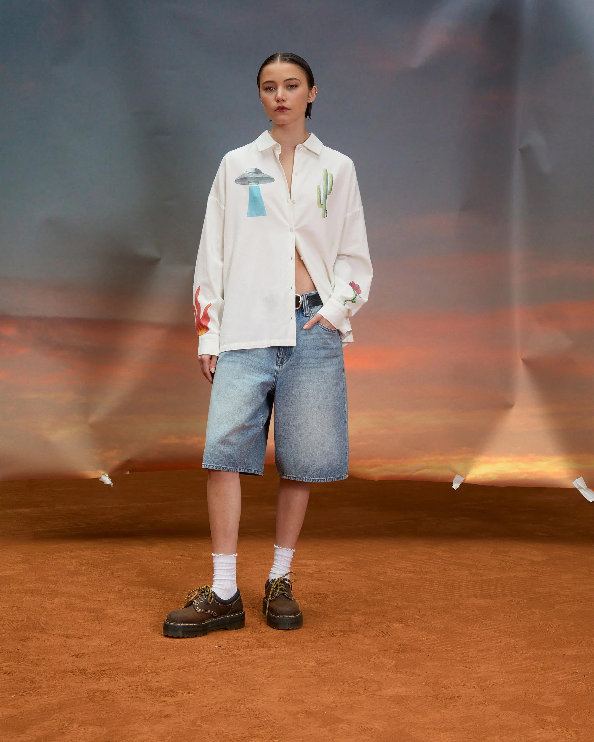 Short en denim Beeggy - Dusty Blue Wash - Image 4