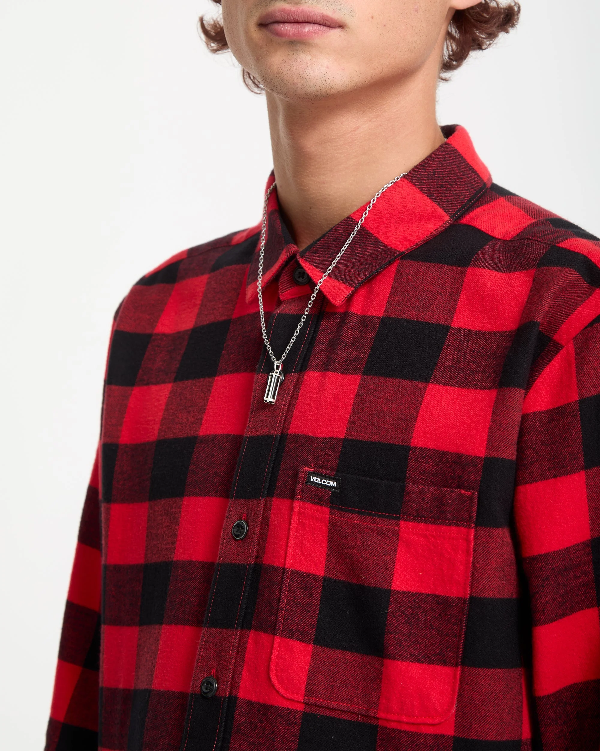 Chemise Caden Plaid - Lifeguard Red - Image 3
