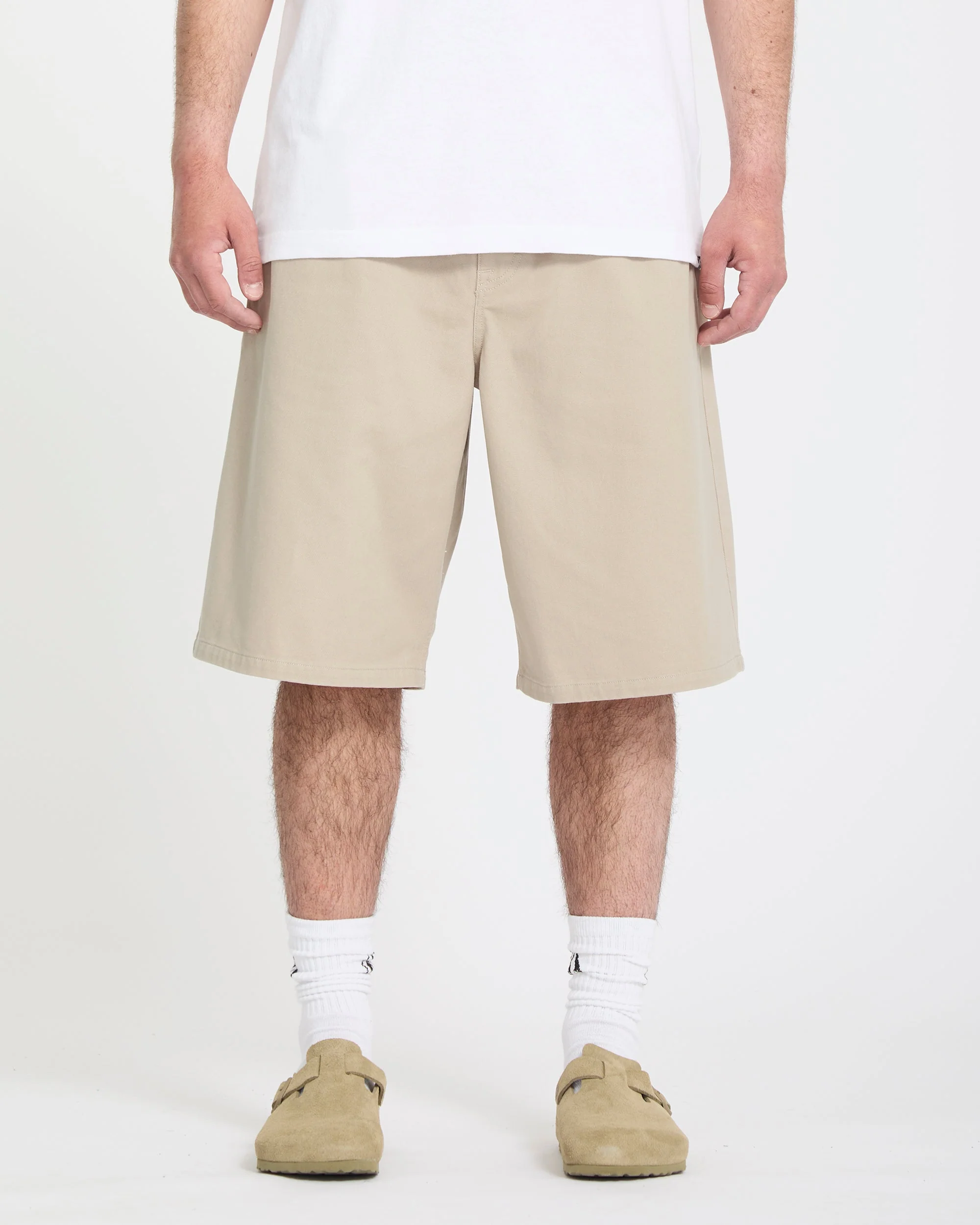 Short Chillow Pleat 24" chino - Light Khaki - Image 3