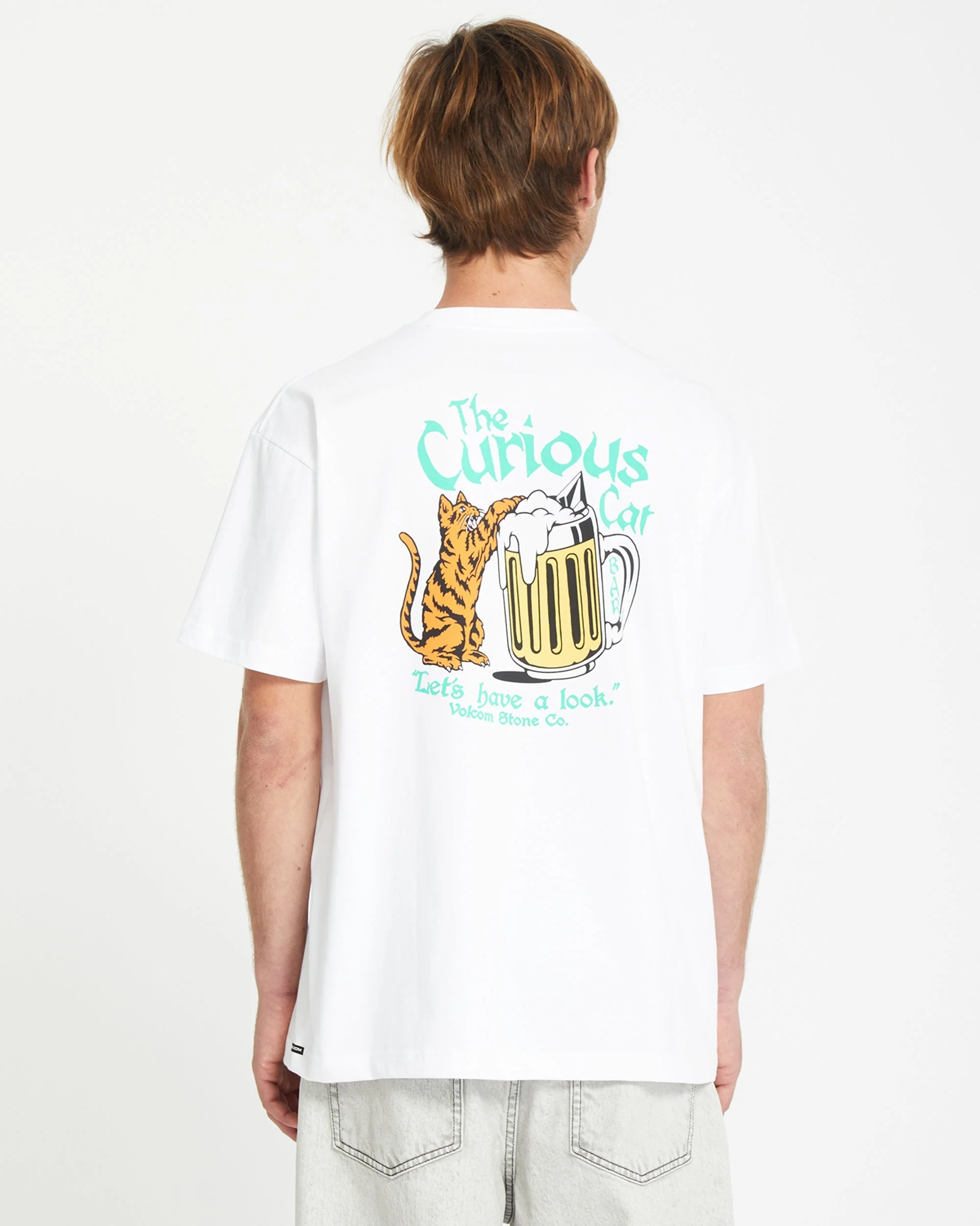 T-shirt Curious Cat - WHITE