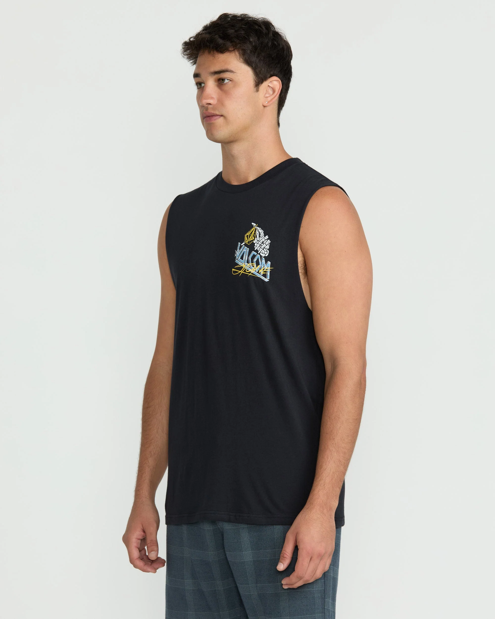 T-Shirt Dropped This Sleeveless - Antique Black - Image 5
