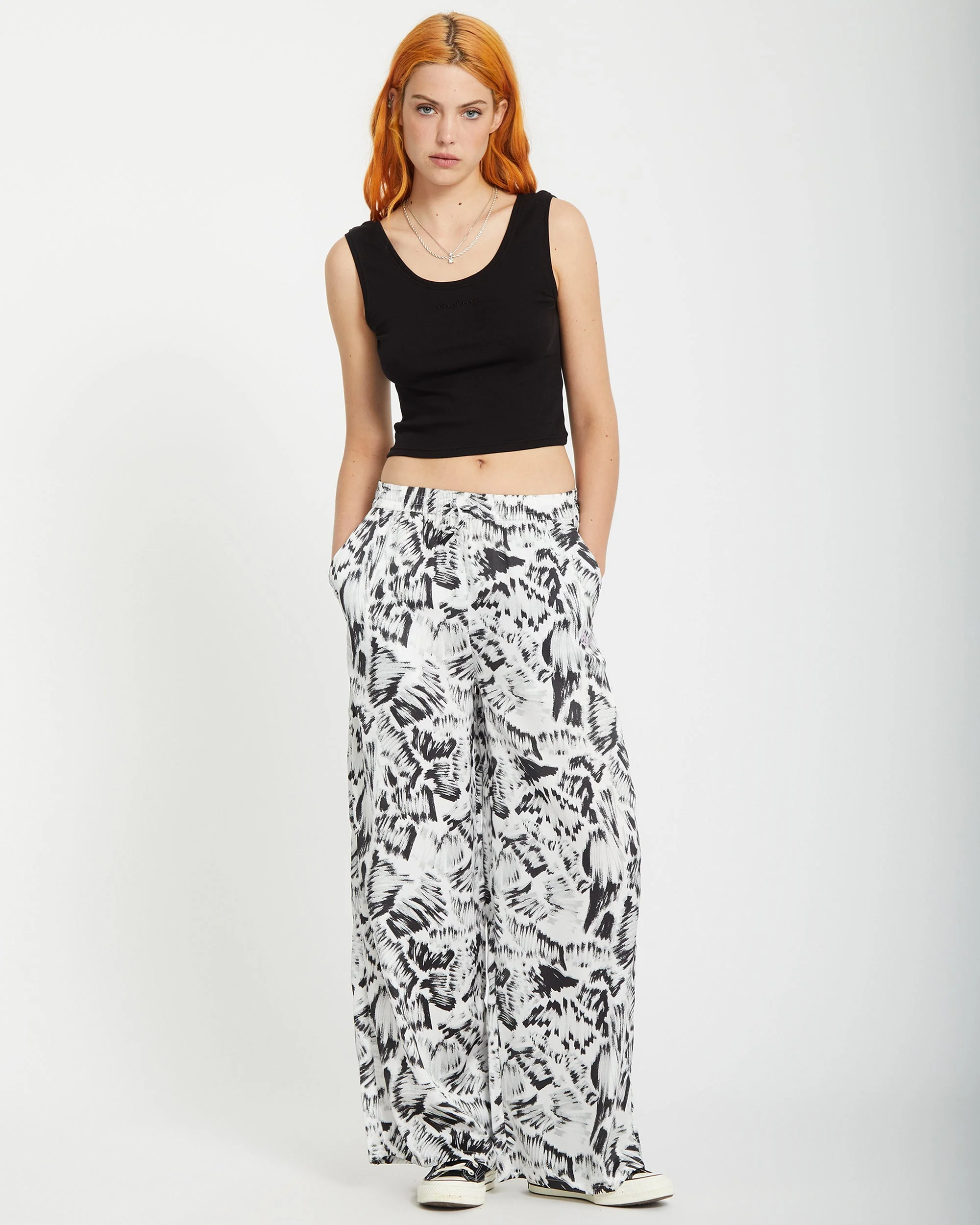 Pantalon Alix Elasticated Waist - BLACK WHITE - Image 7