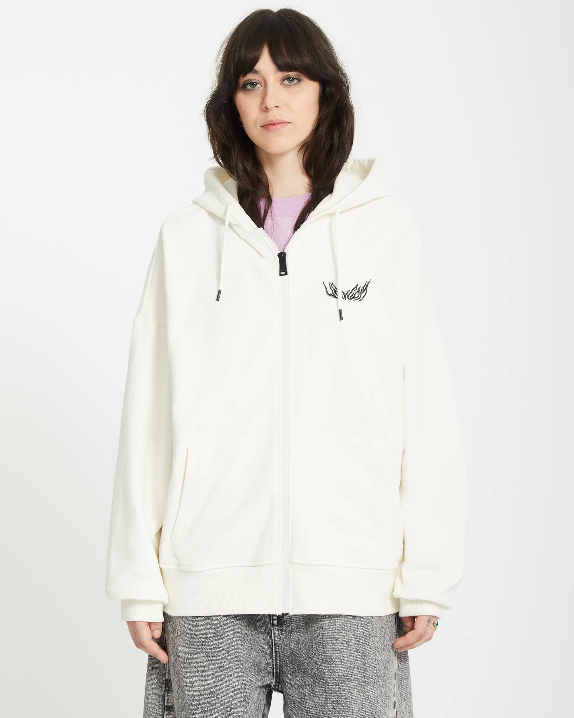 Sweat à Capuche Zippé Alix - STAR WHITE