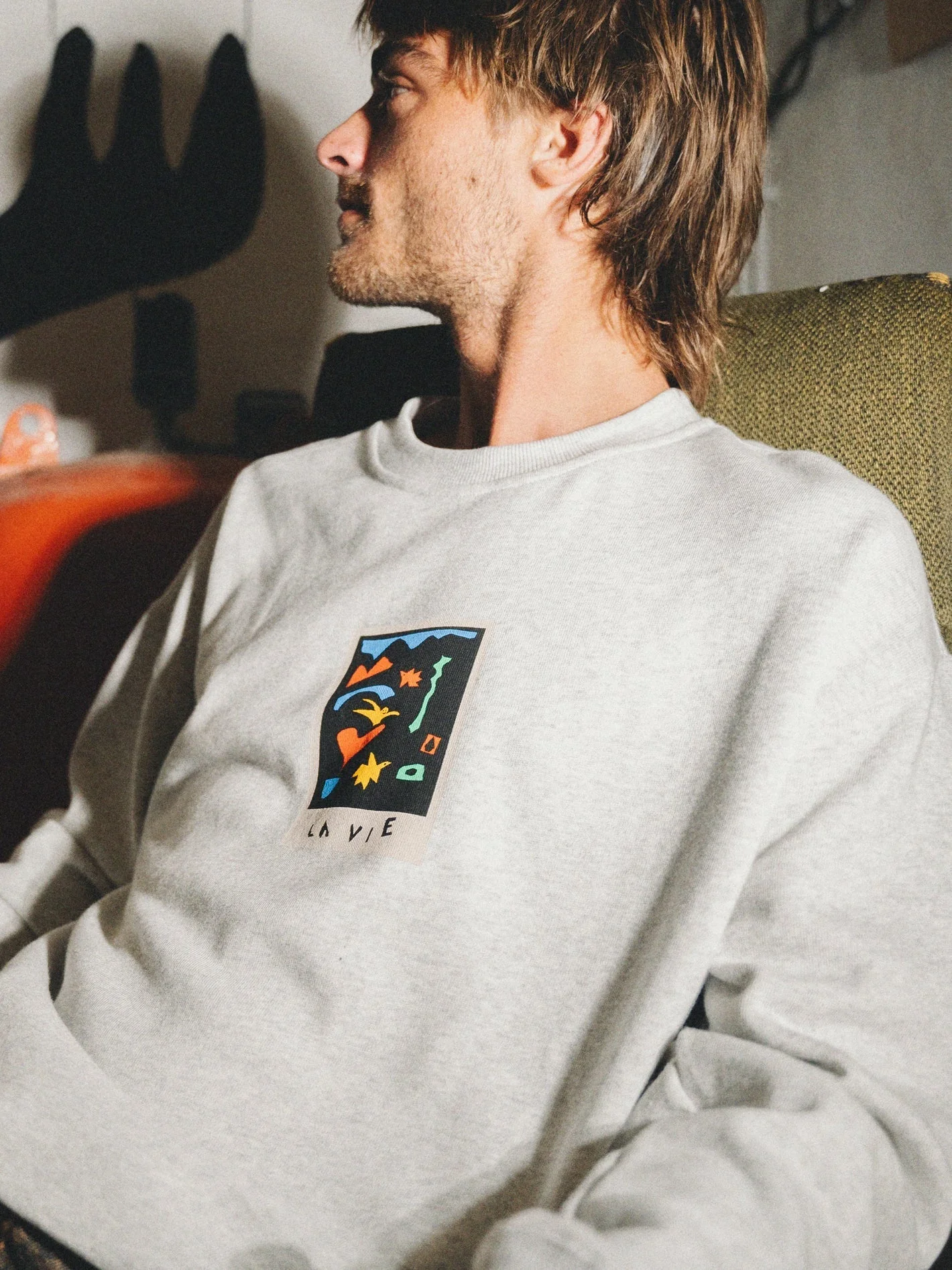 Sweatshirt Arthur Longo - BONE HEATHER - Image 3
