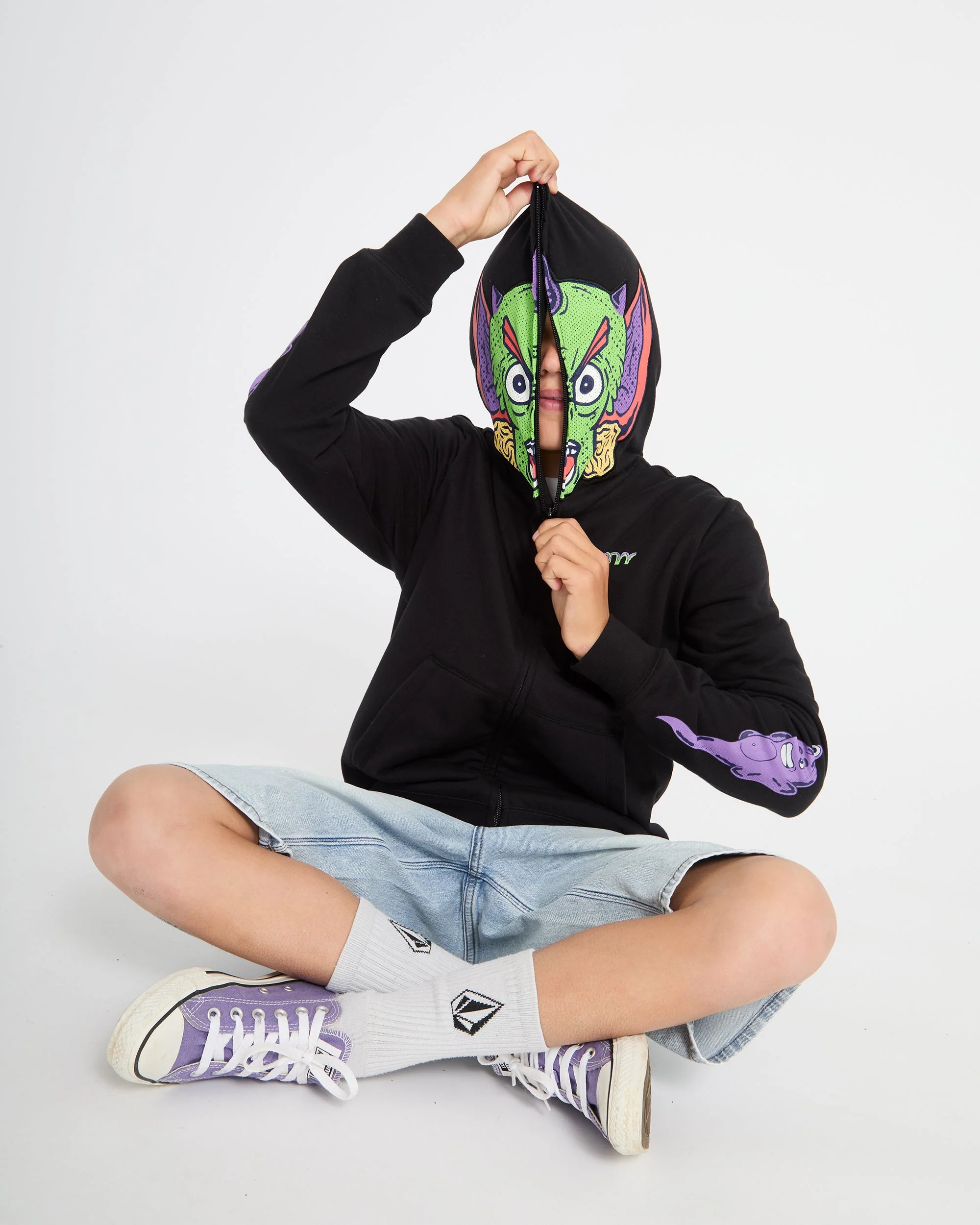 Sweat à capuche zippé Ben Sanair - Black - (ENFANT) - Image 12