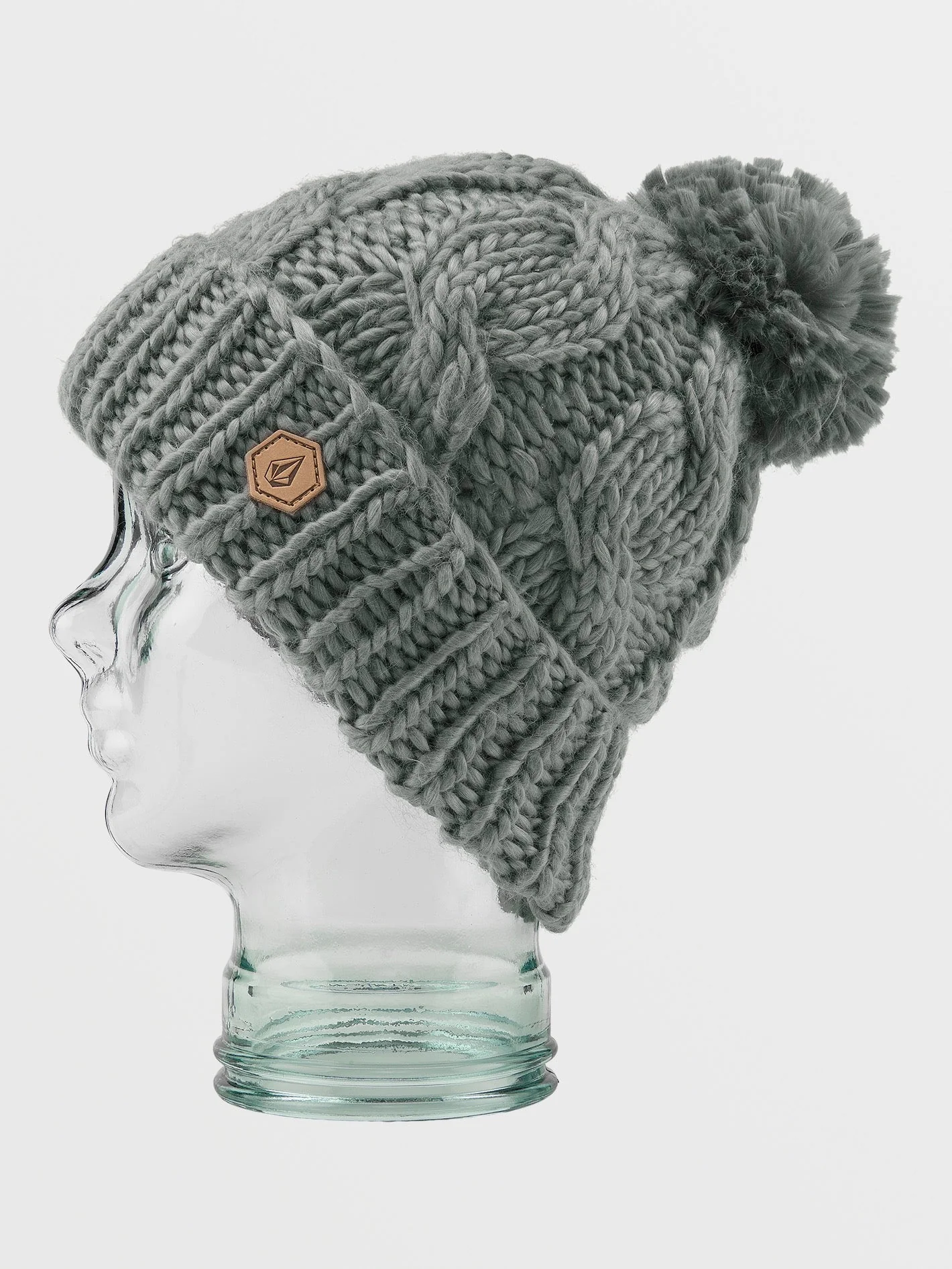 Bonnet Bobble tricoté à la main - STORM GREY