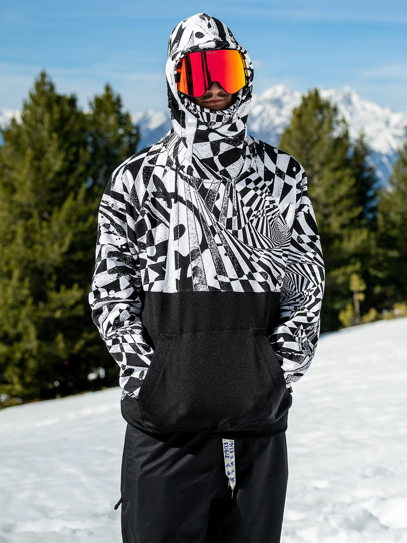 Sweat à capuche Hydro Riding - BLACK WHITE
