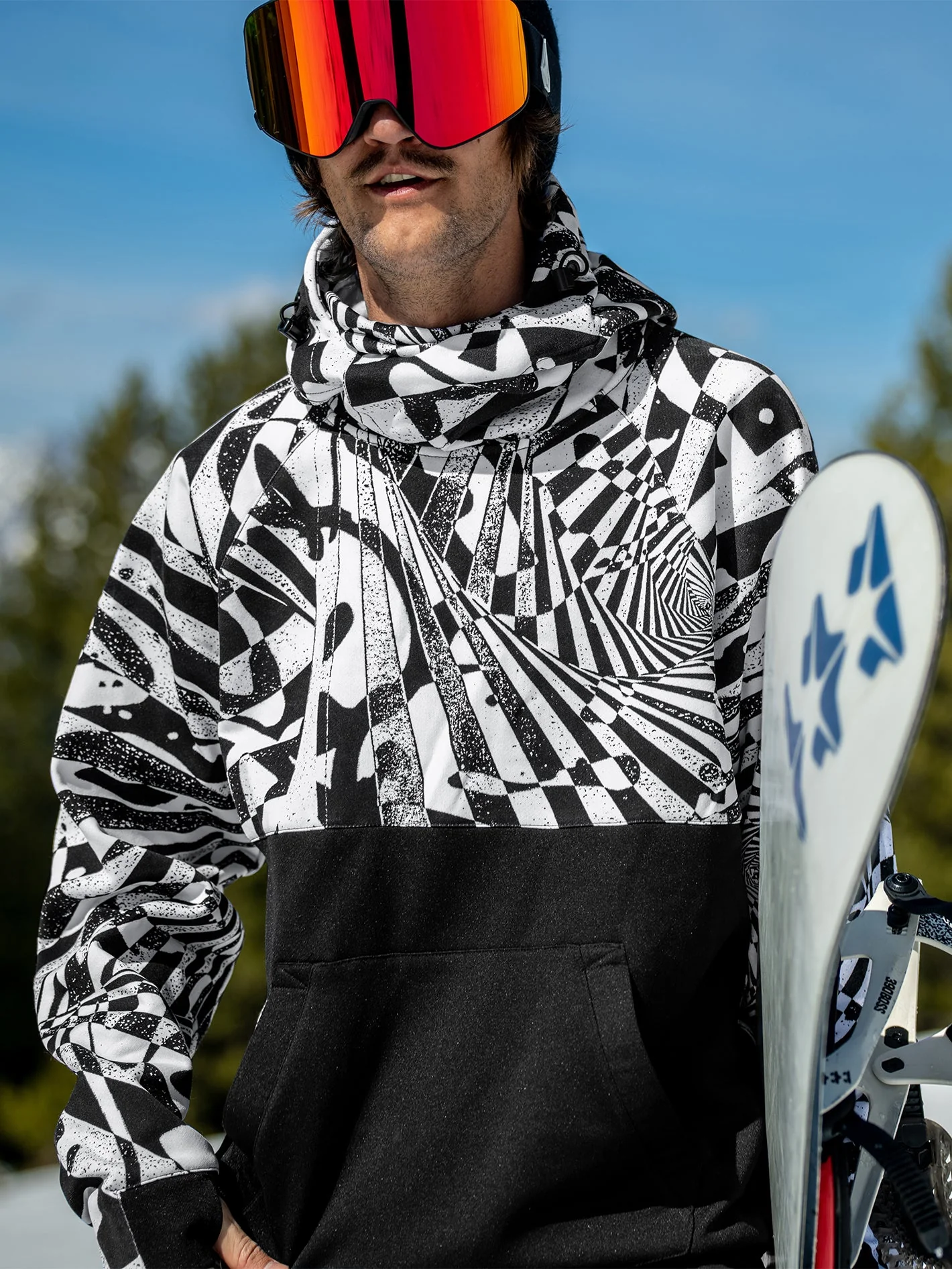 Sweat à capuche Hydro Riding - BLACK WHITE - Image 3