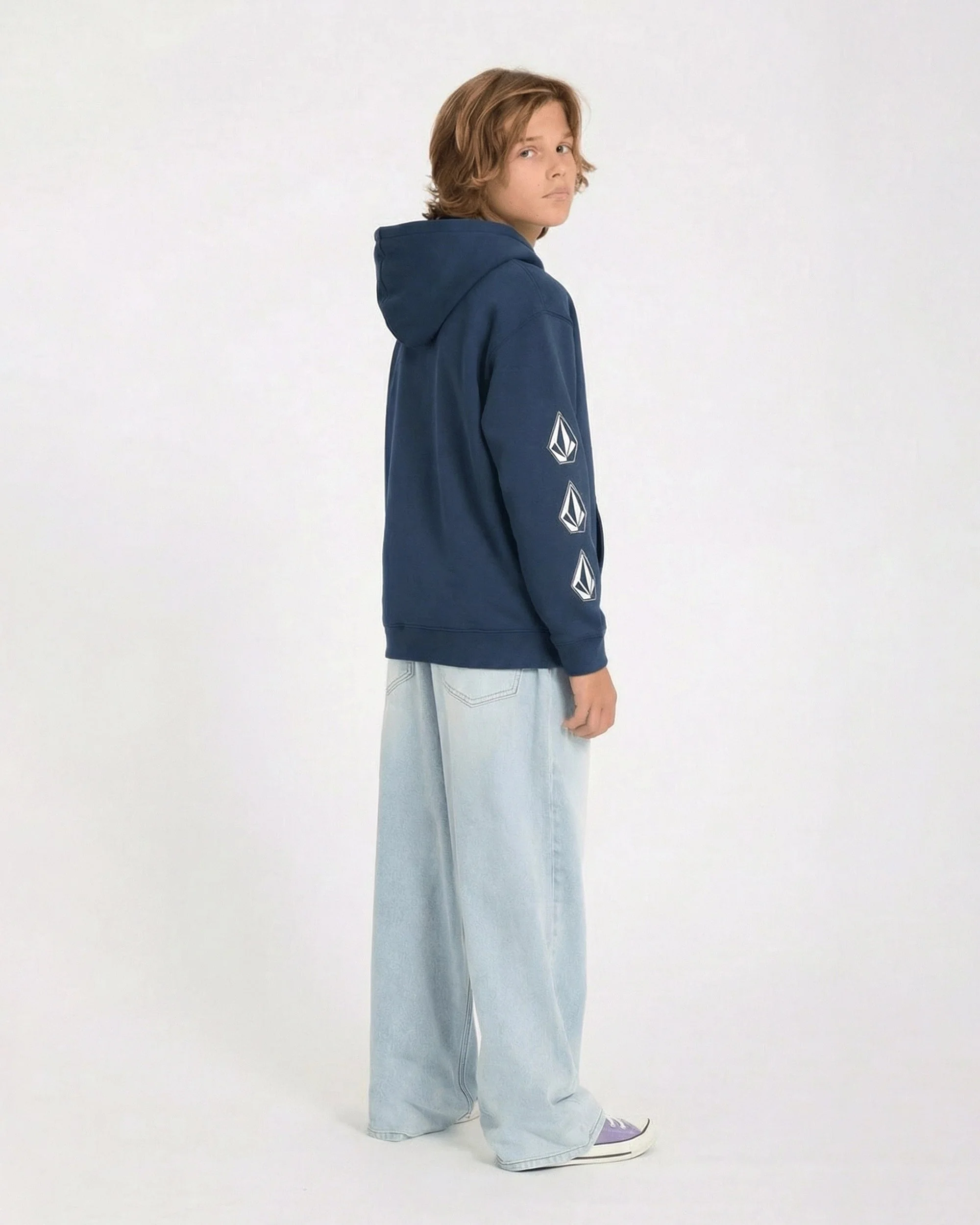 Sweat à capuche zippé Iconic Stone Gid - Dust Bowl Indigo - (ENFANT) - Image 6