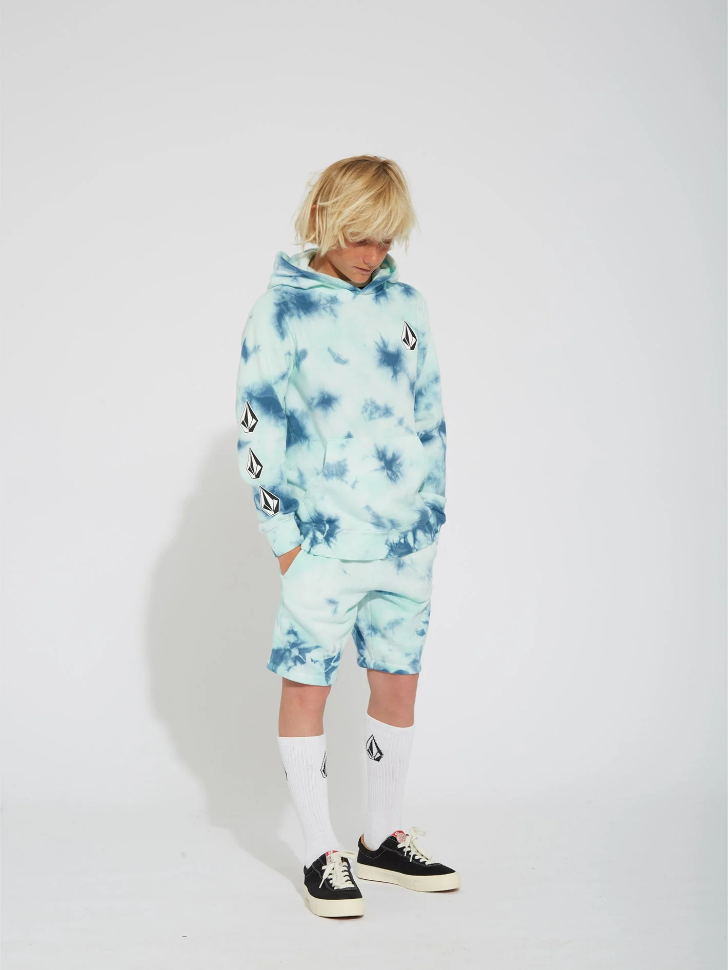 Sweat à capuche Iconic Stone Plus - TEMPLE TEAL - (ENFANT) - Image 7