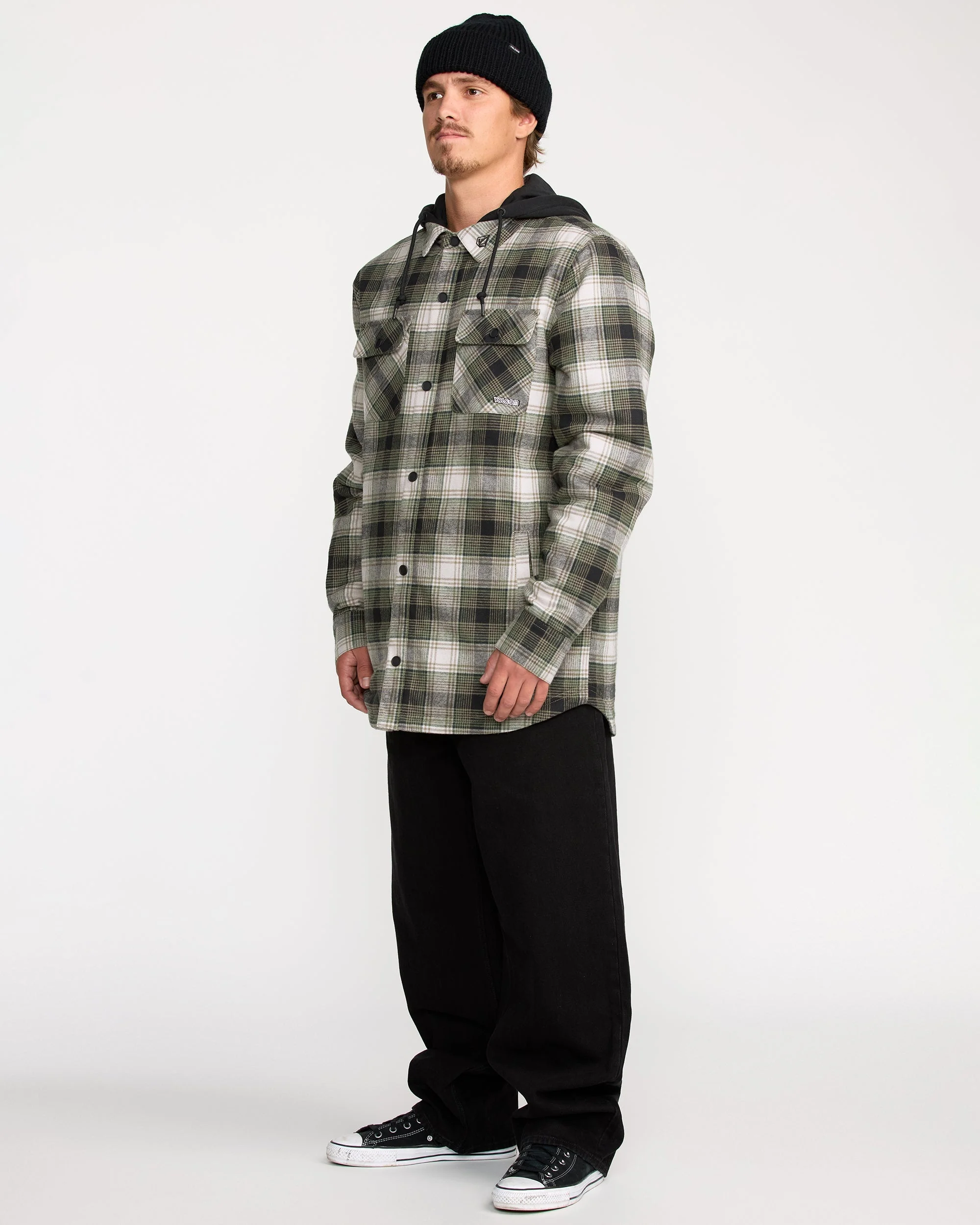 Veste Flannel Insulated Kenson - Black Green - Image 3