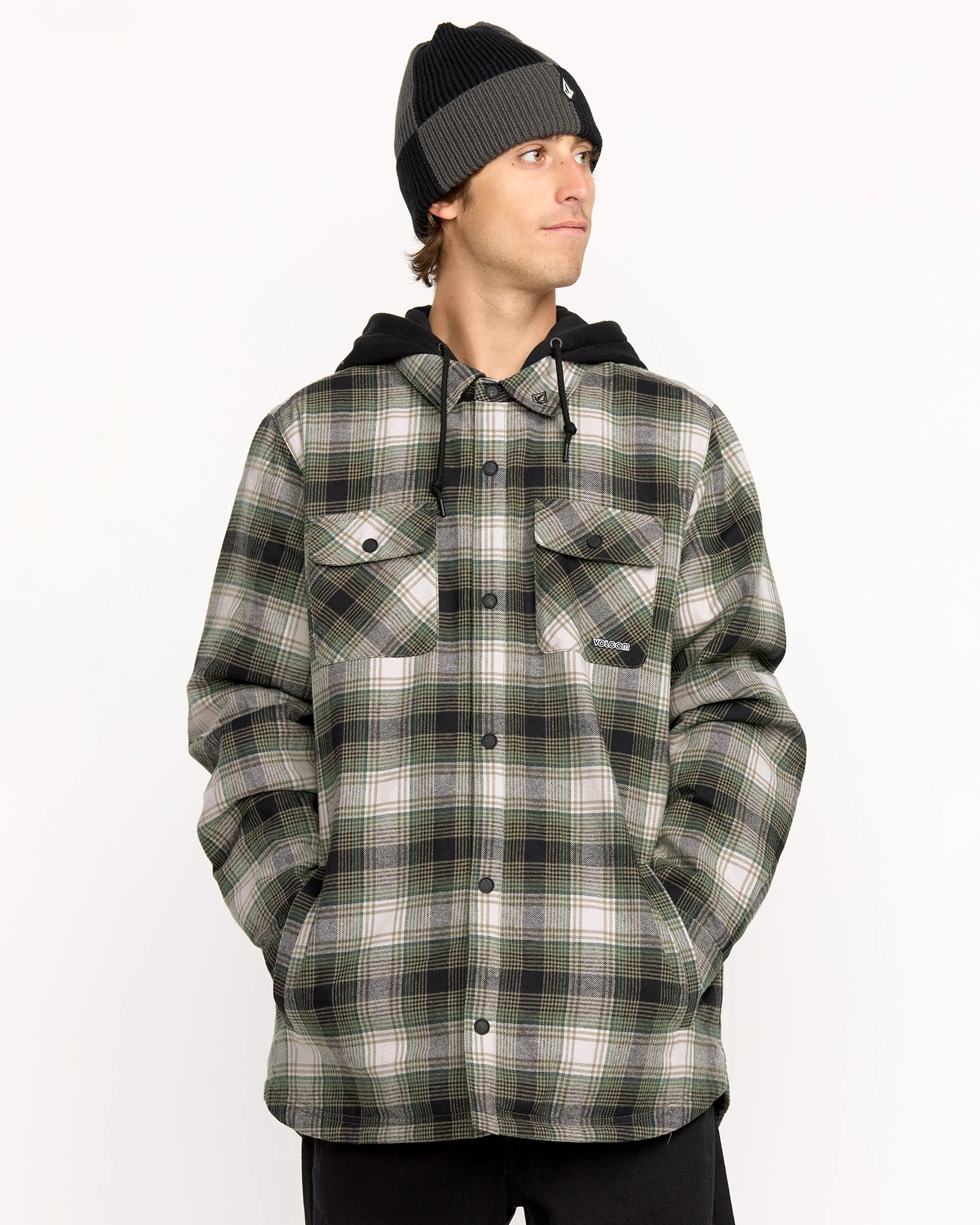 Veste Flannel Insulated Kenson - Black Green - Image 7