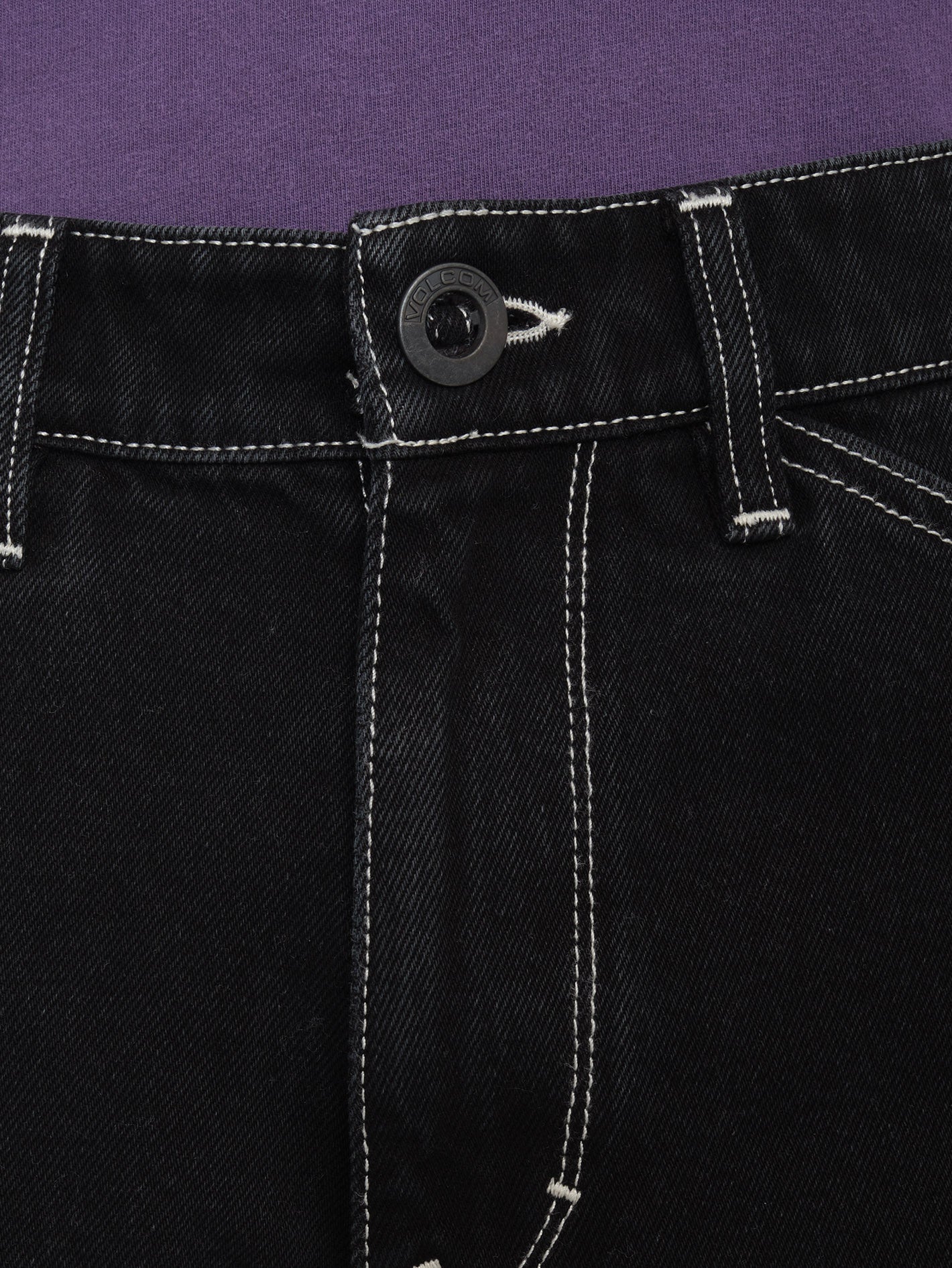 Short Labored Denim Utility - BLACK - Image 3