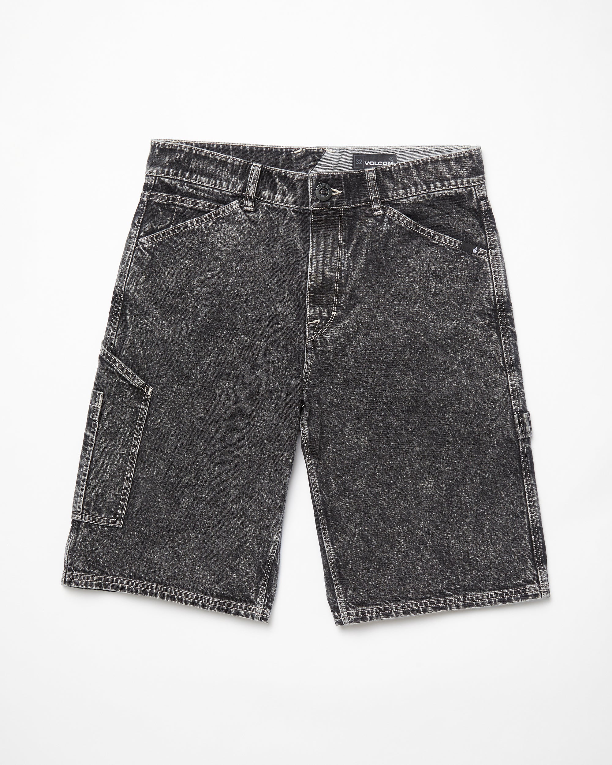 Short Labored Denim Utility - LIGHT ACID BLACK - Image 7