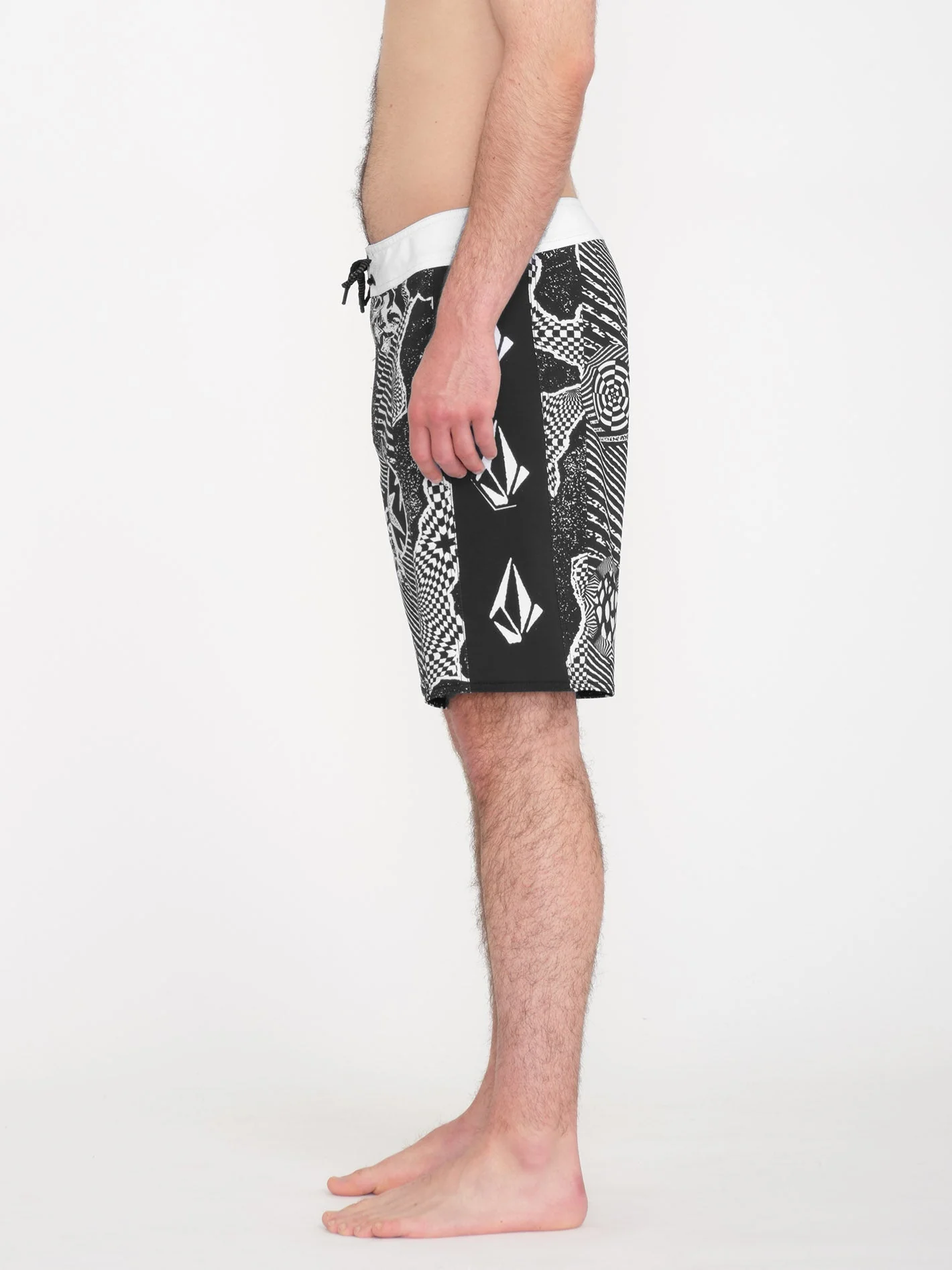 Boardshort Lido Iconic Mod 19" - BLACK WHITE - Image 3