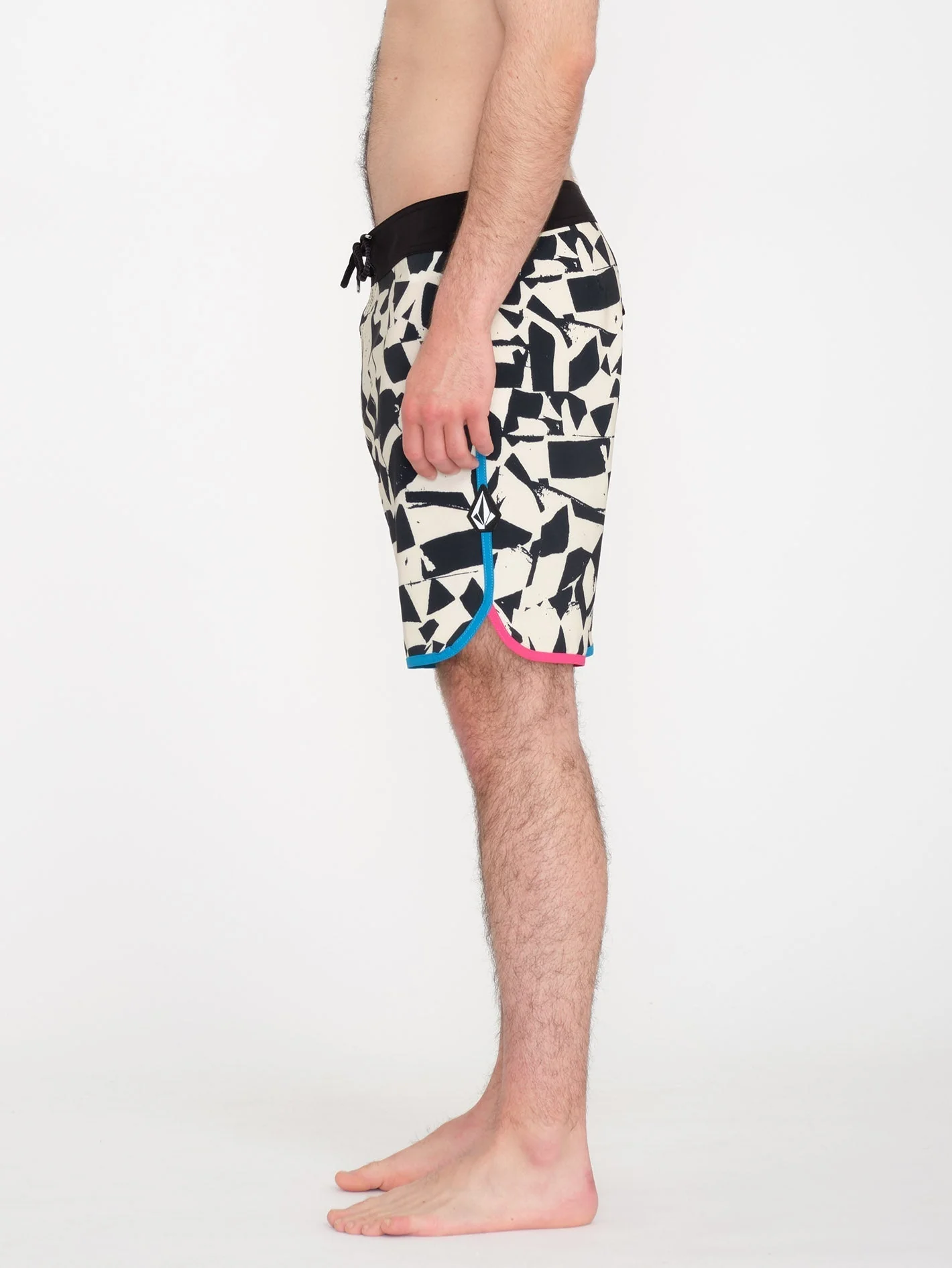 Boardshort Lido Print Scallop Mod 19" - BLACK WHITE - Image 4