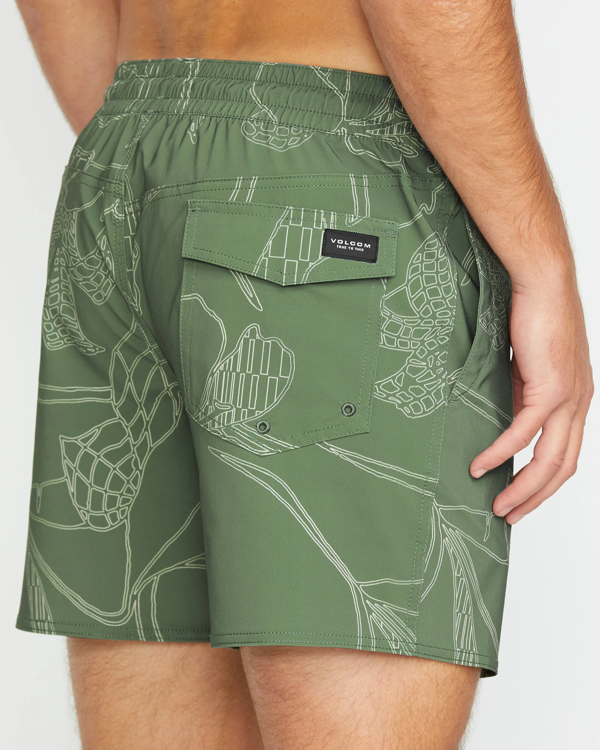 Boardshort Lido Print Trunk 16" - LIGHT OLIVE - Image 4
