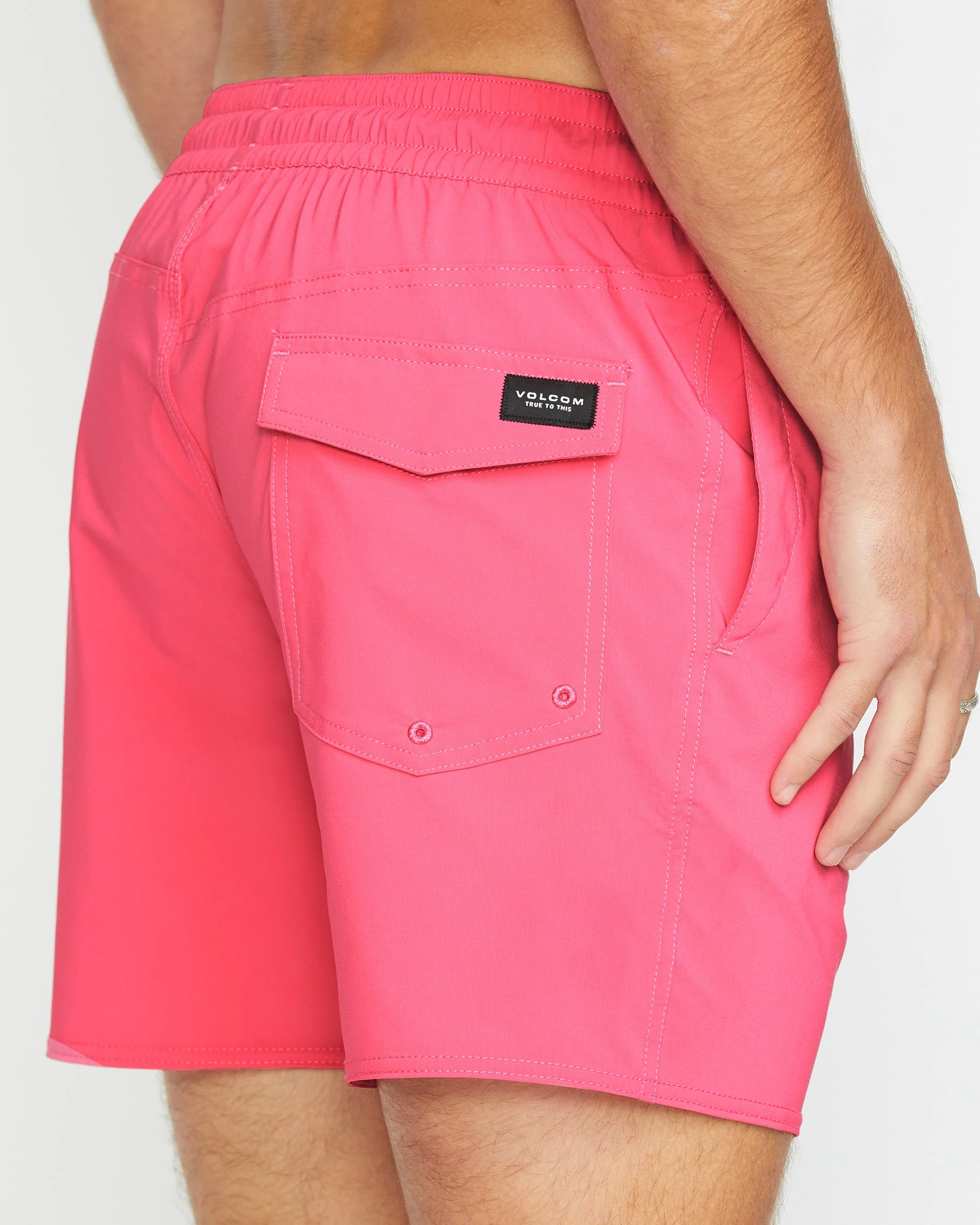 Boardshort Lido Solid Trunk 16" - NEON PINK - Image 7