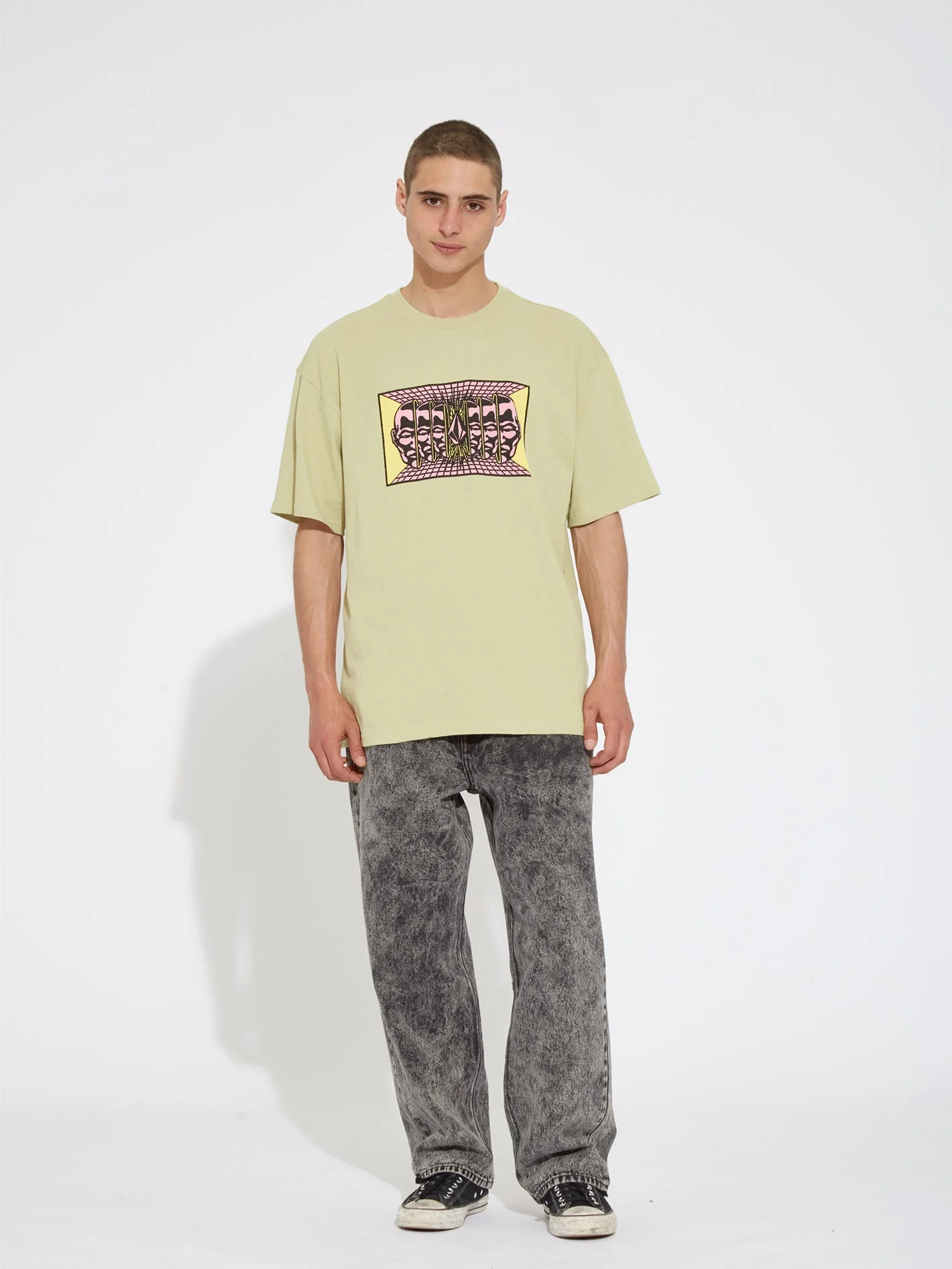 T-shirt Mind Invasion - LENTIL GREEN