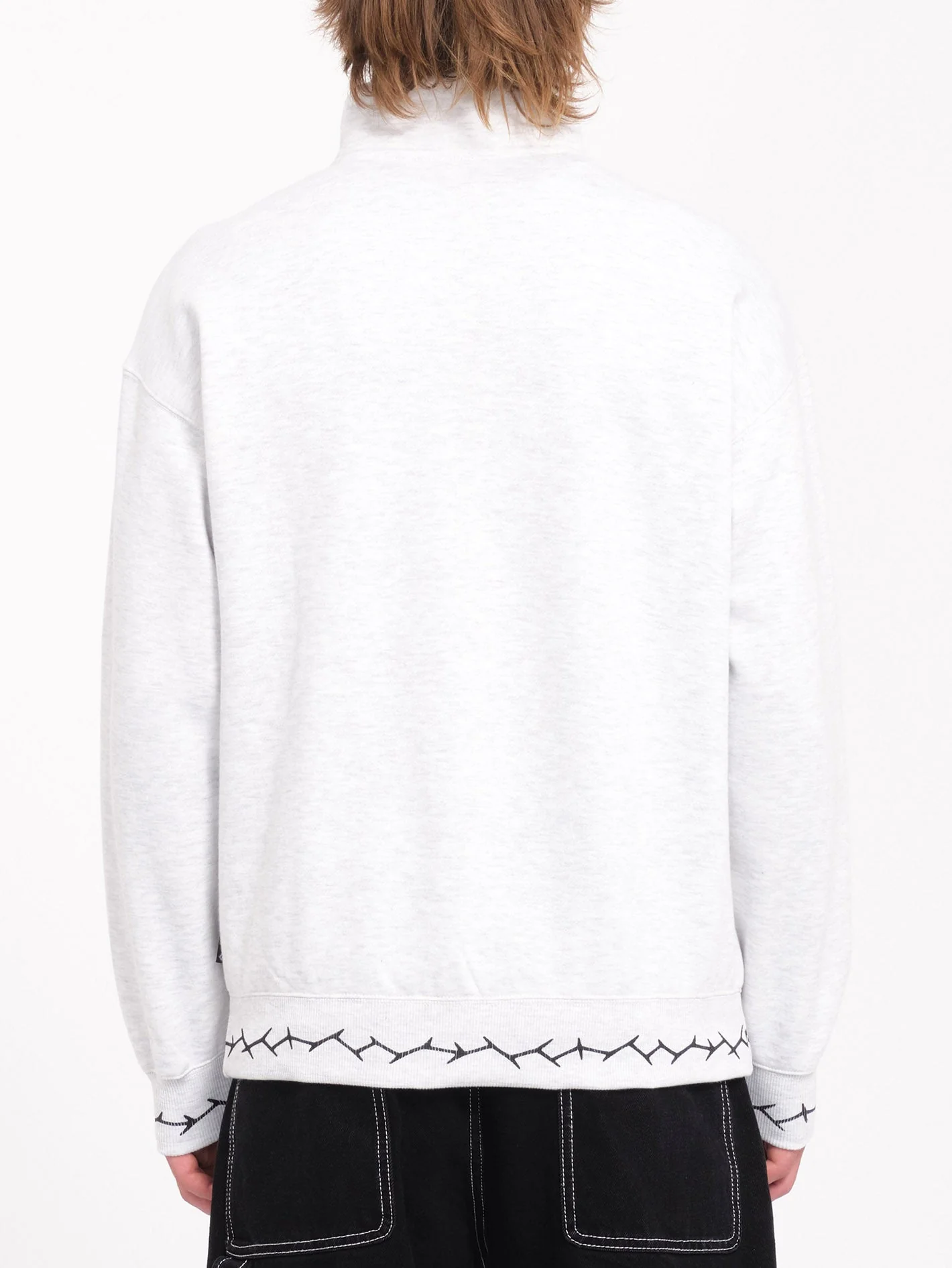 Sweat 1/2 Zip Mocklov - BONE HEATHER - Image 2