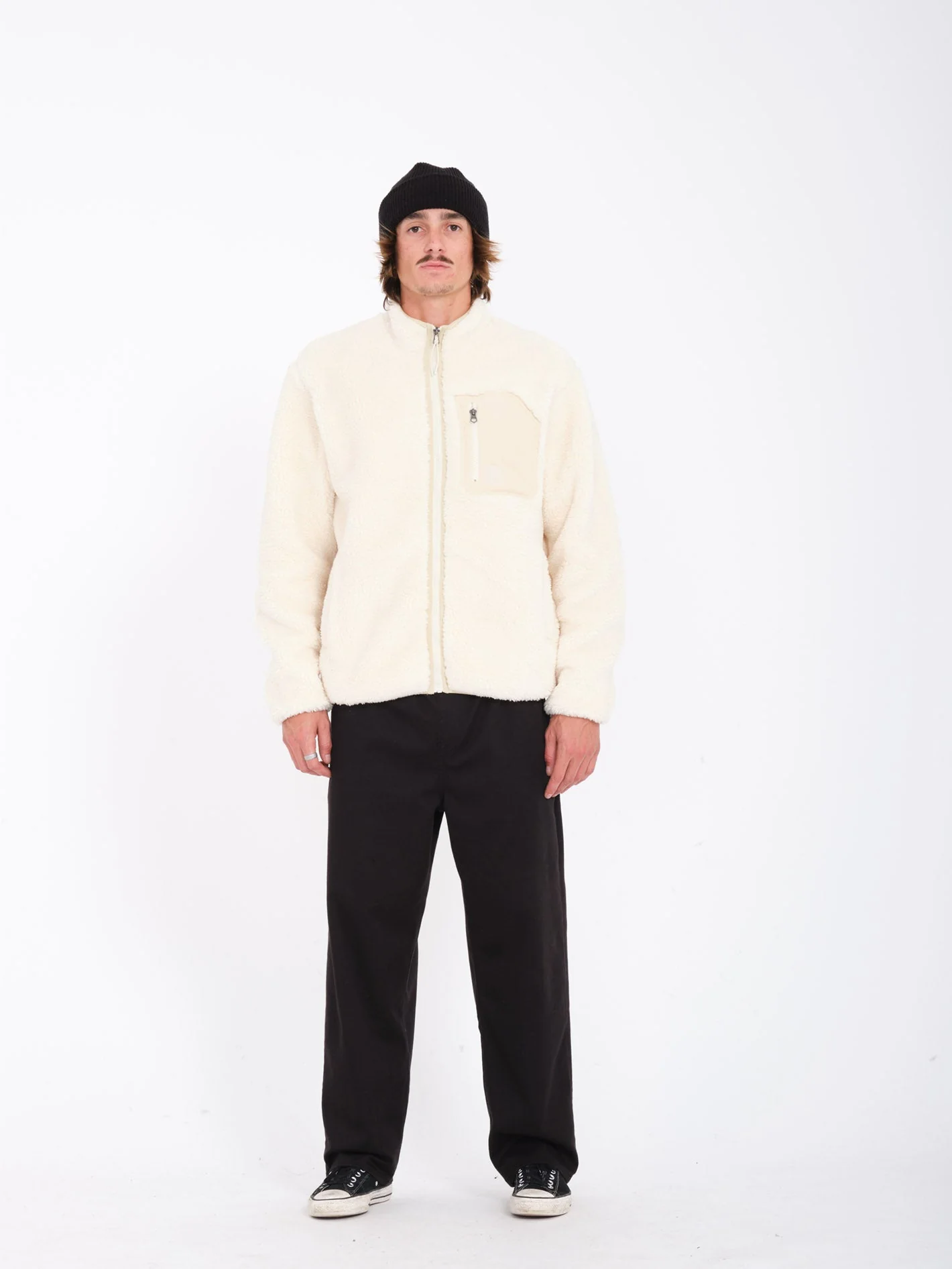 Sweat Sherpa Zippé Muzzer Fuzzar - DIRTY WHITE - Image 6