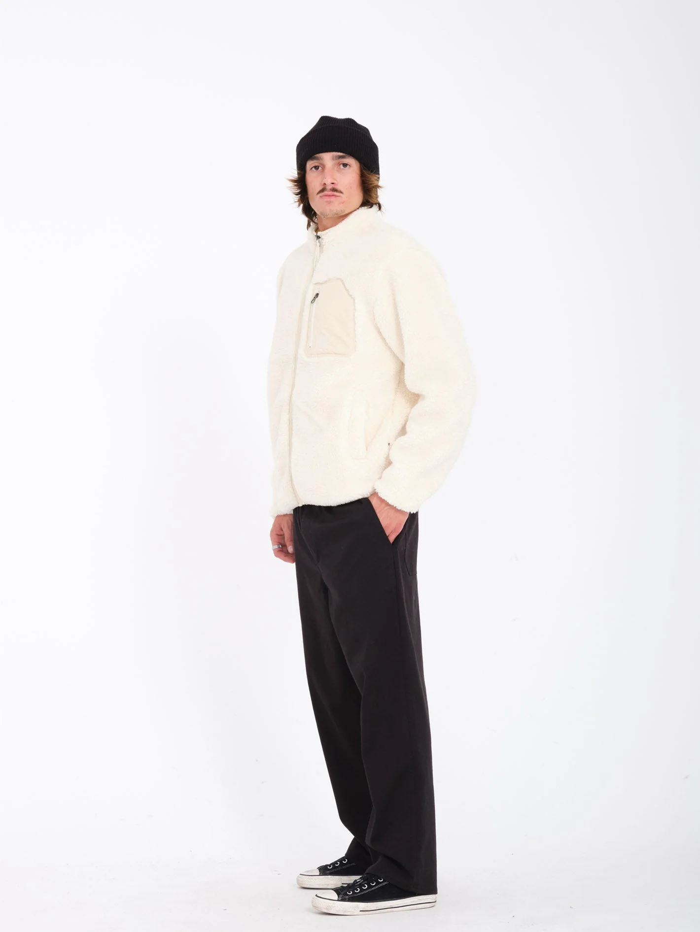 Sweat Sherpa Zippé Muzzer Fuzzar - DIRTY WHITE - Image 7