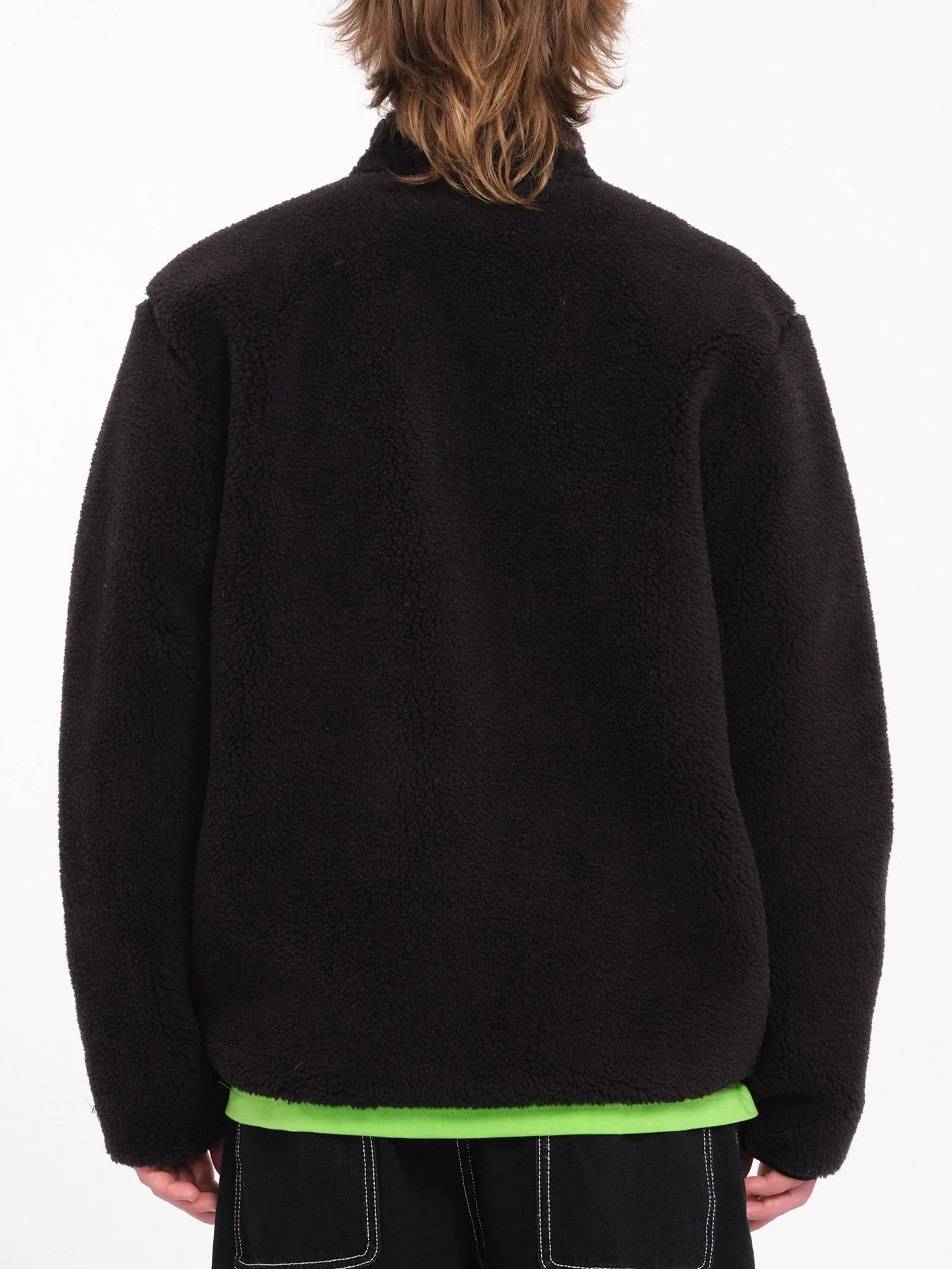 Sweat Sherpa Zippé Muzzer Fuzzar - BLACK - Image 2