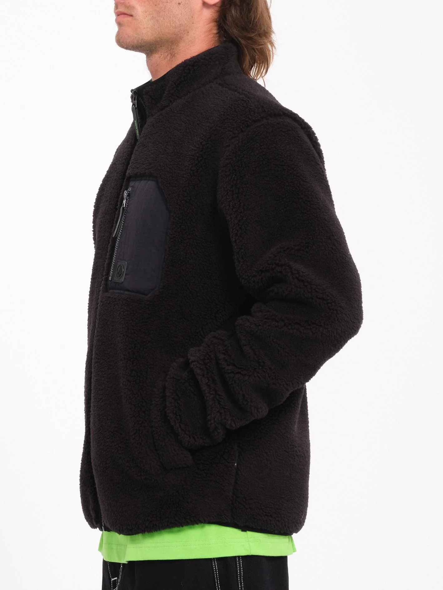 Sweat Sherpa Zippé Muzzer Fuzzar - BLACK - Image 3
