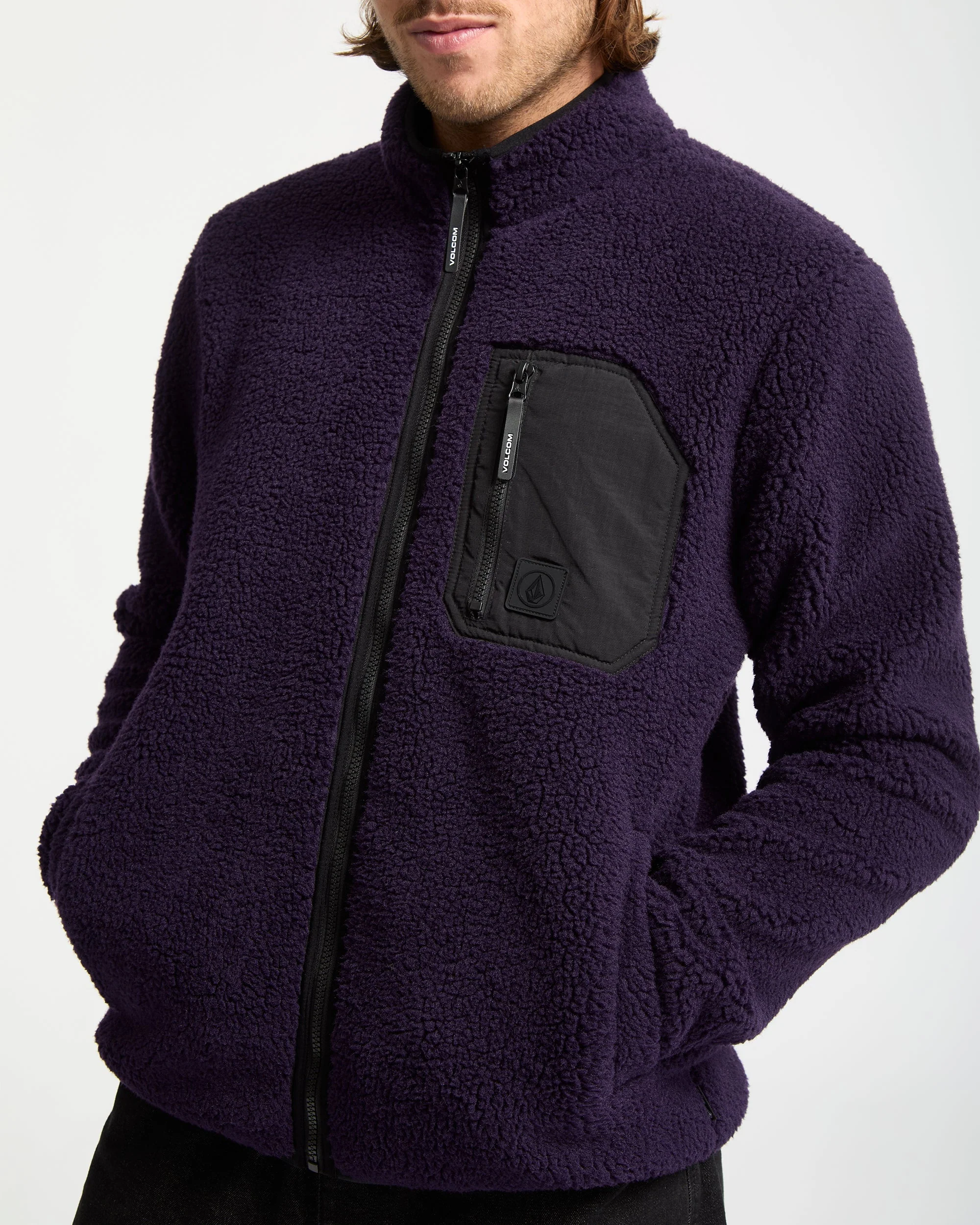 Sweat Sherpa Zippé Muzzer Fuzzar - Dark Purple - Image 5