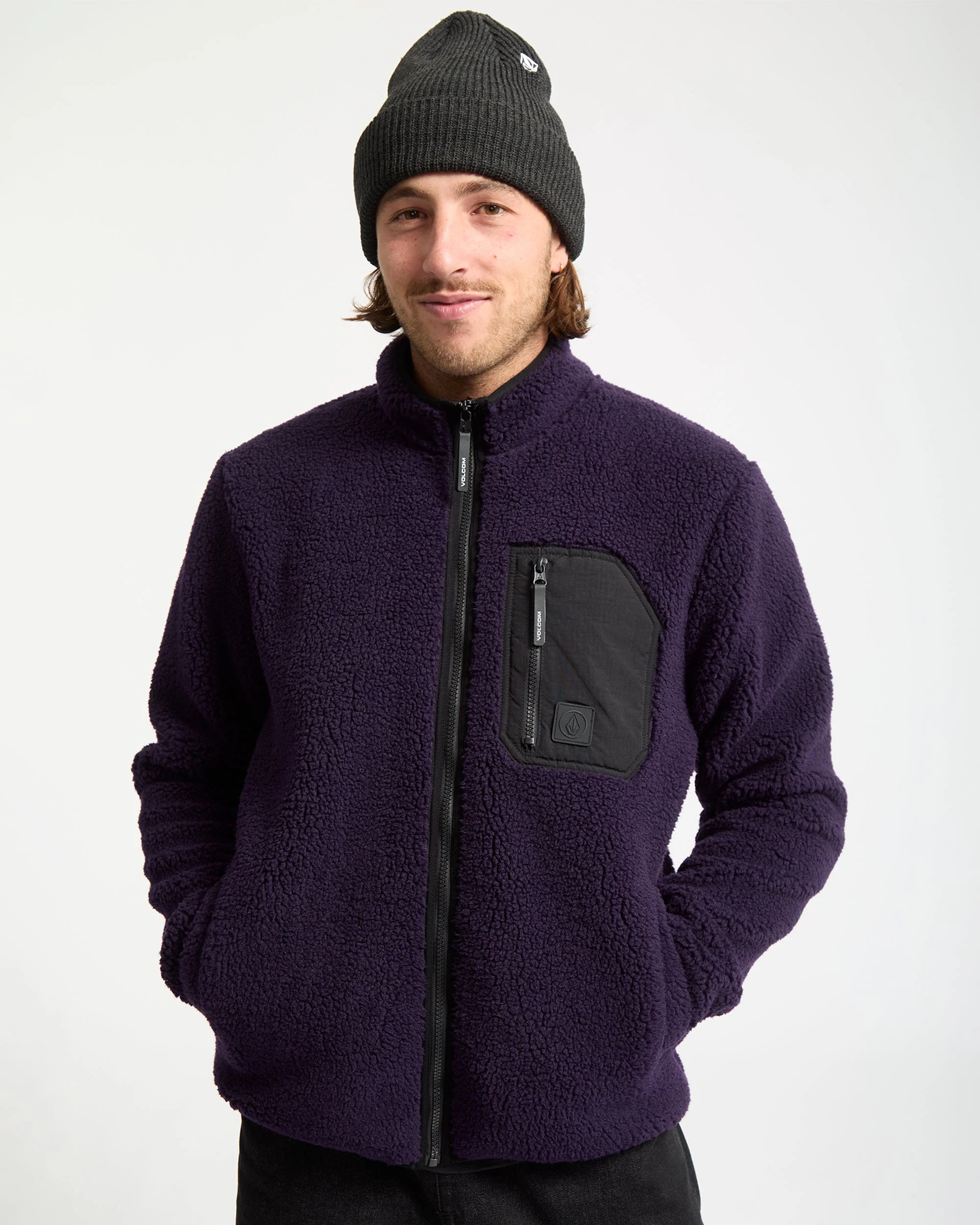 Sweat Sherpa Zippé Muzzer Fuzzar - Dark Purple - Image 6