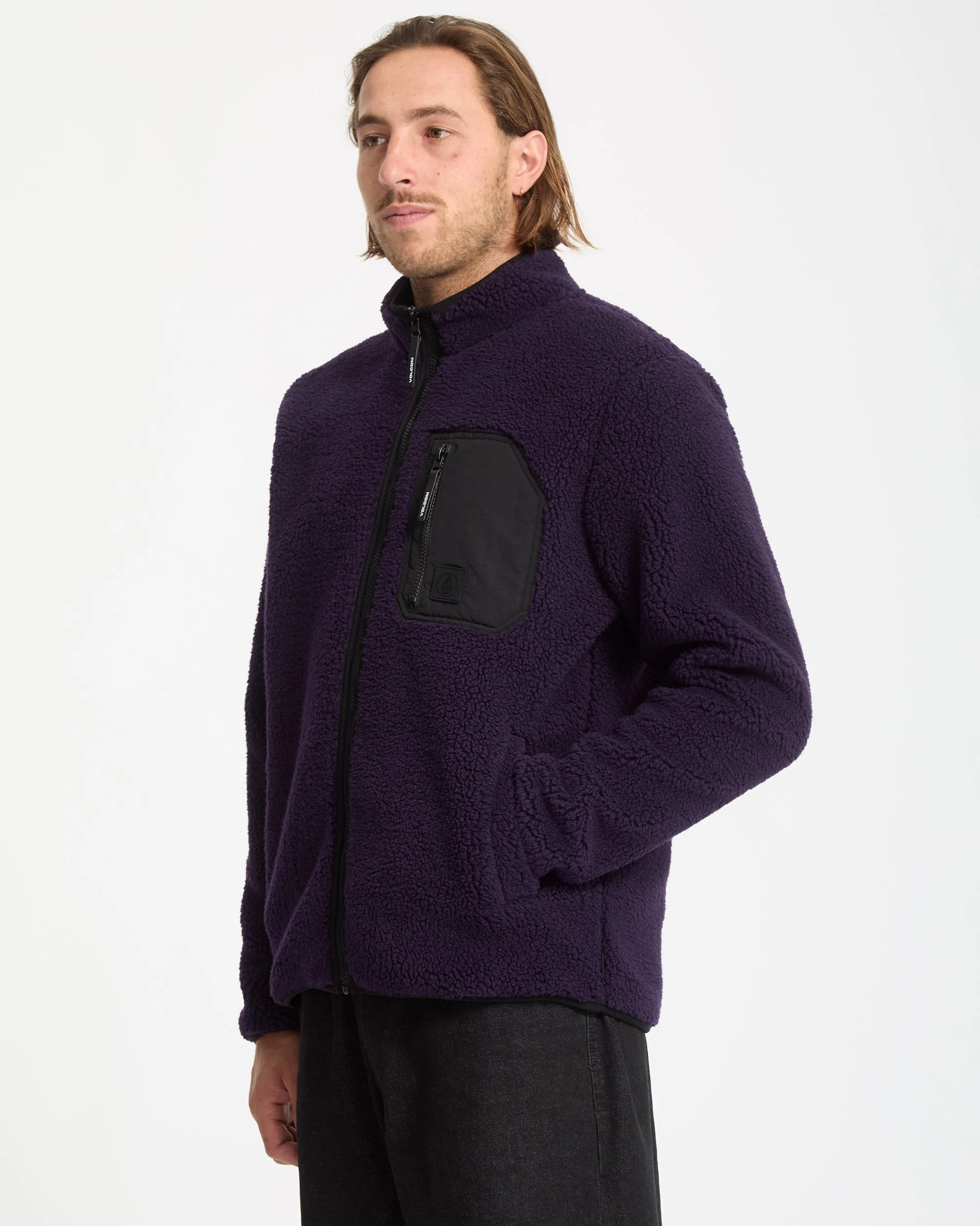 Sweat Sherpa Zippé Muzzer Fuzzar - Dark Purple - Image 8