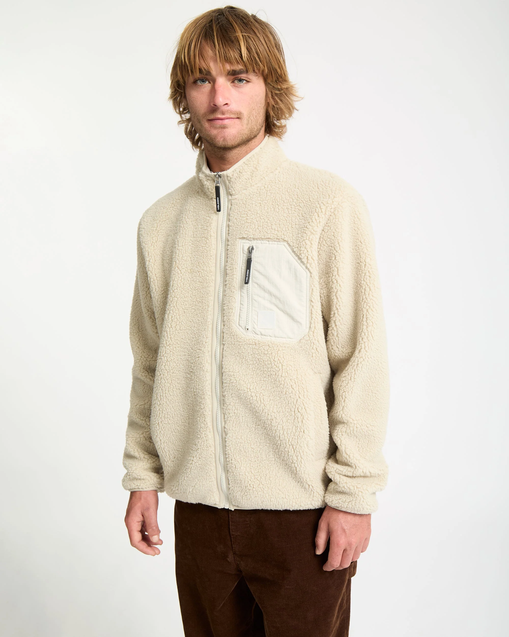 Sweat Sherpa Zippé Muzzer Fuzzar - Stone - Image 6