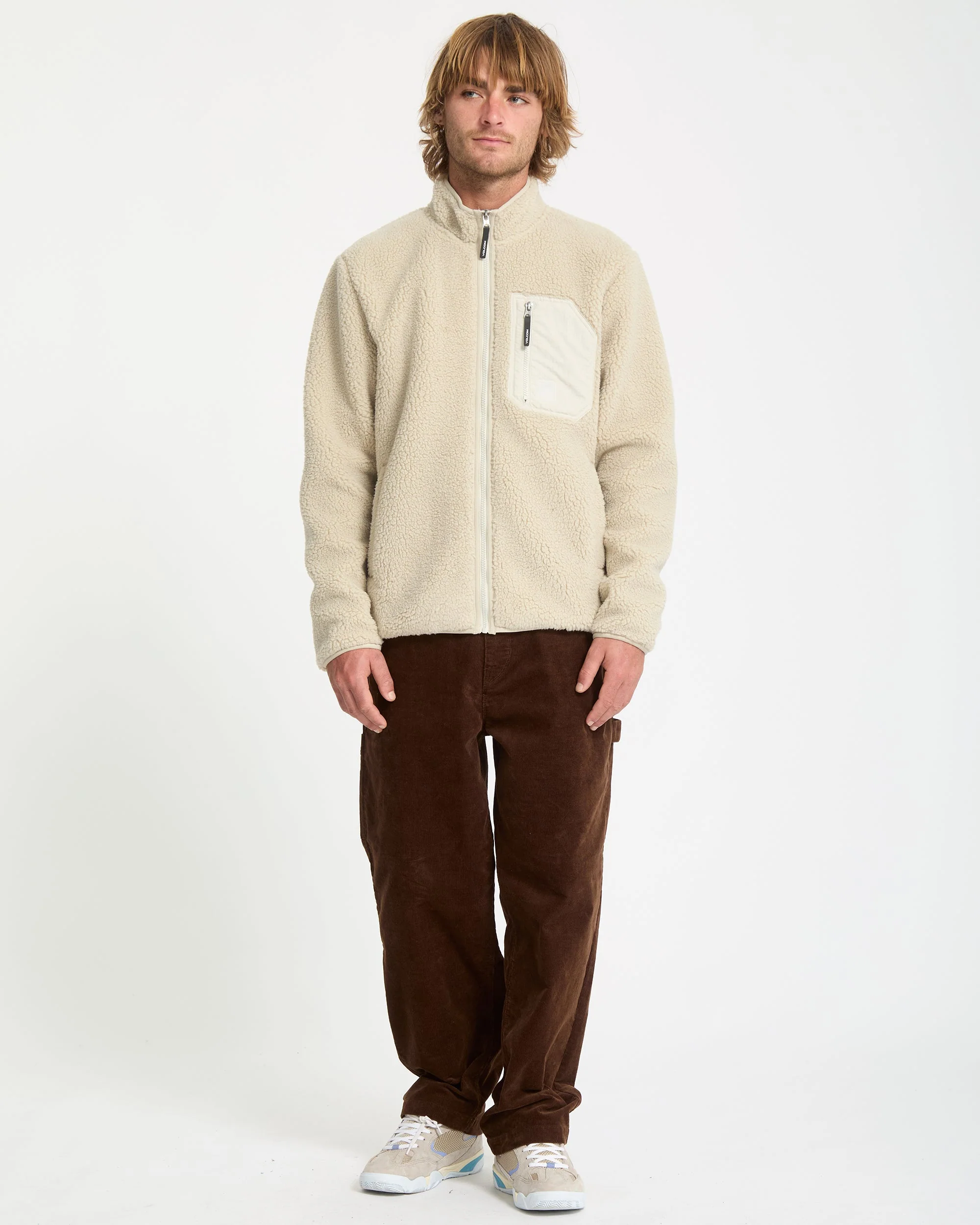 Sweat Sherpa Zippé Muzzer Fuzzar - Stone - Image 7