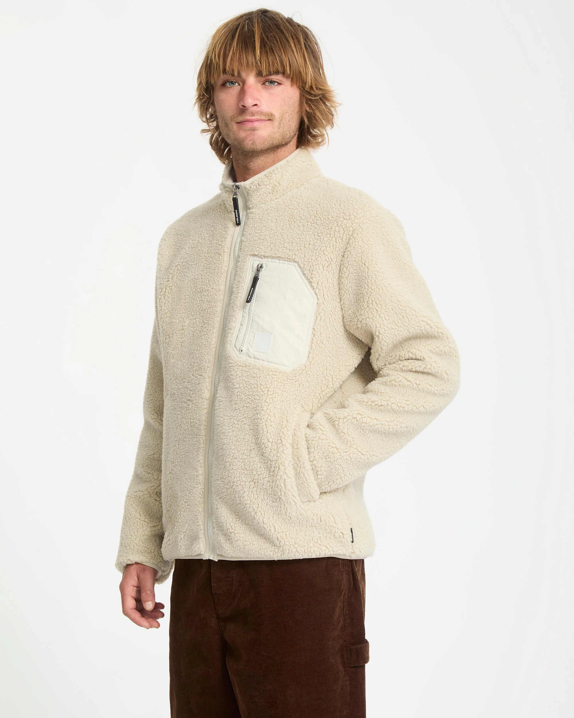 Sweat Sherpa Zippé Muzzer Fuzzar - Stone - Image 8