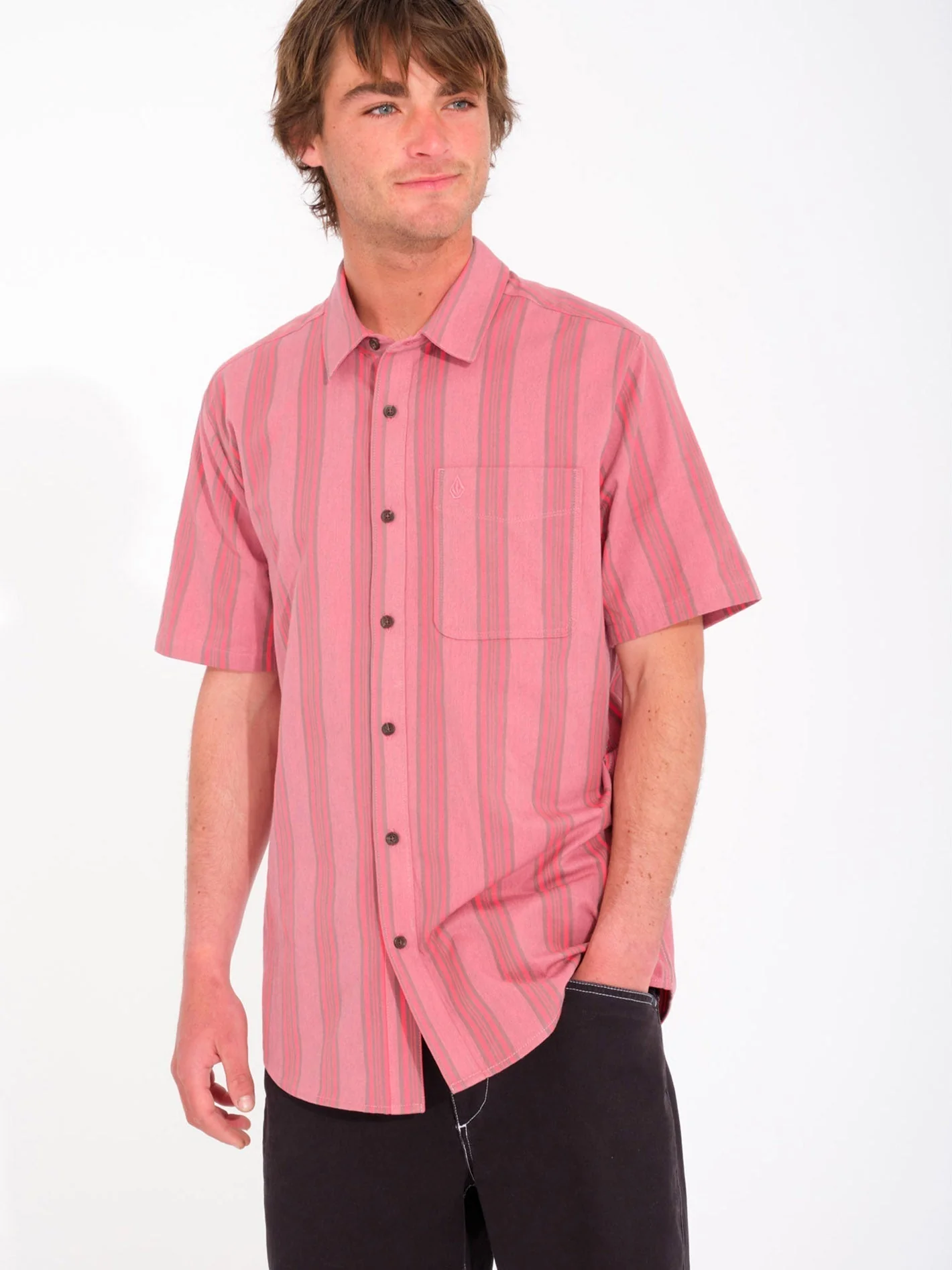 Chemise rayée Newbar - WASHED RUBY