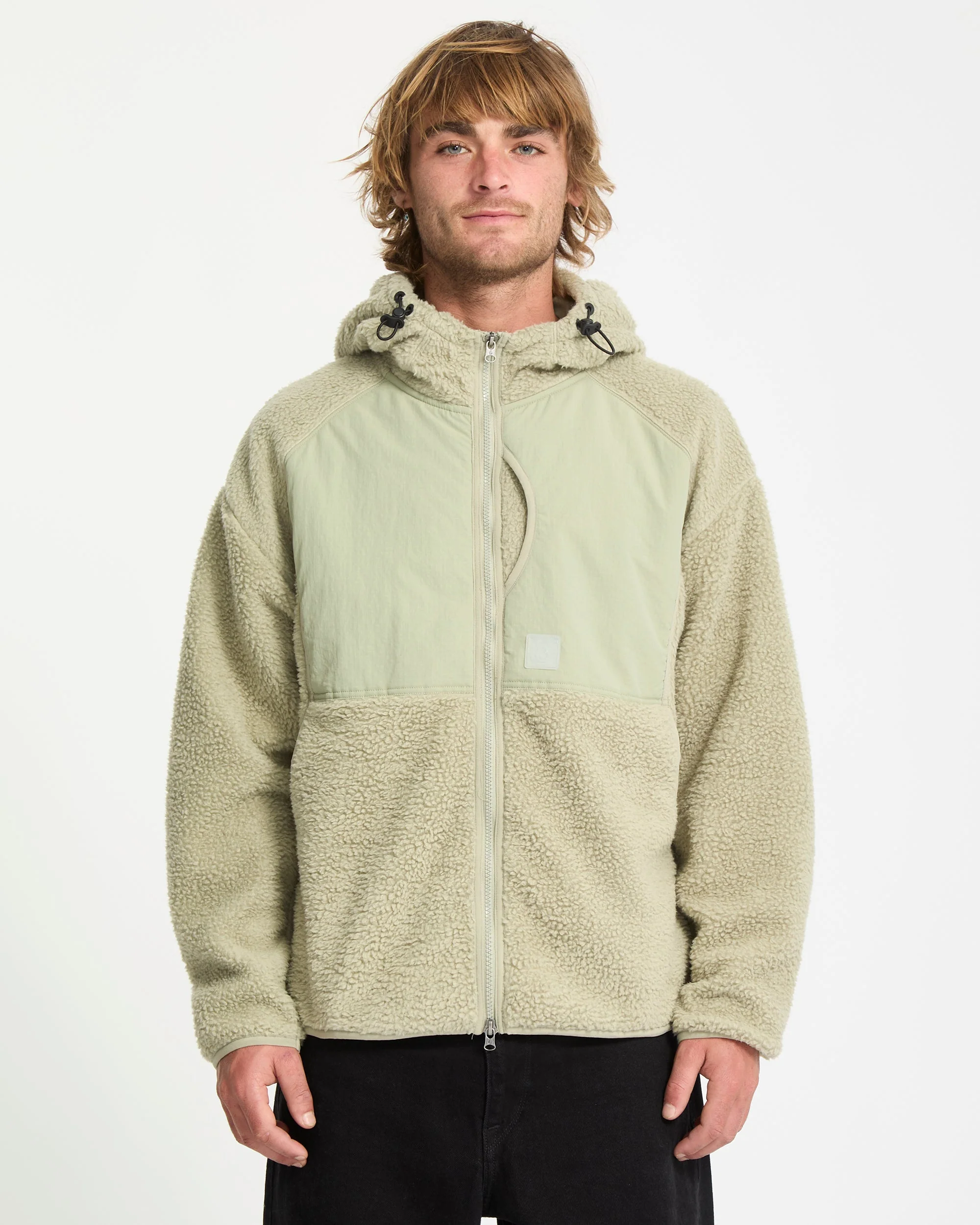 Sweat Sherpa À Capuche Zippé Nomaa - Green Tea