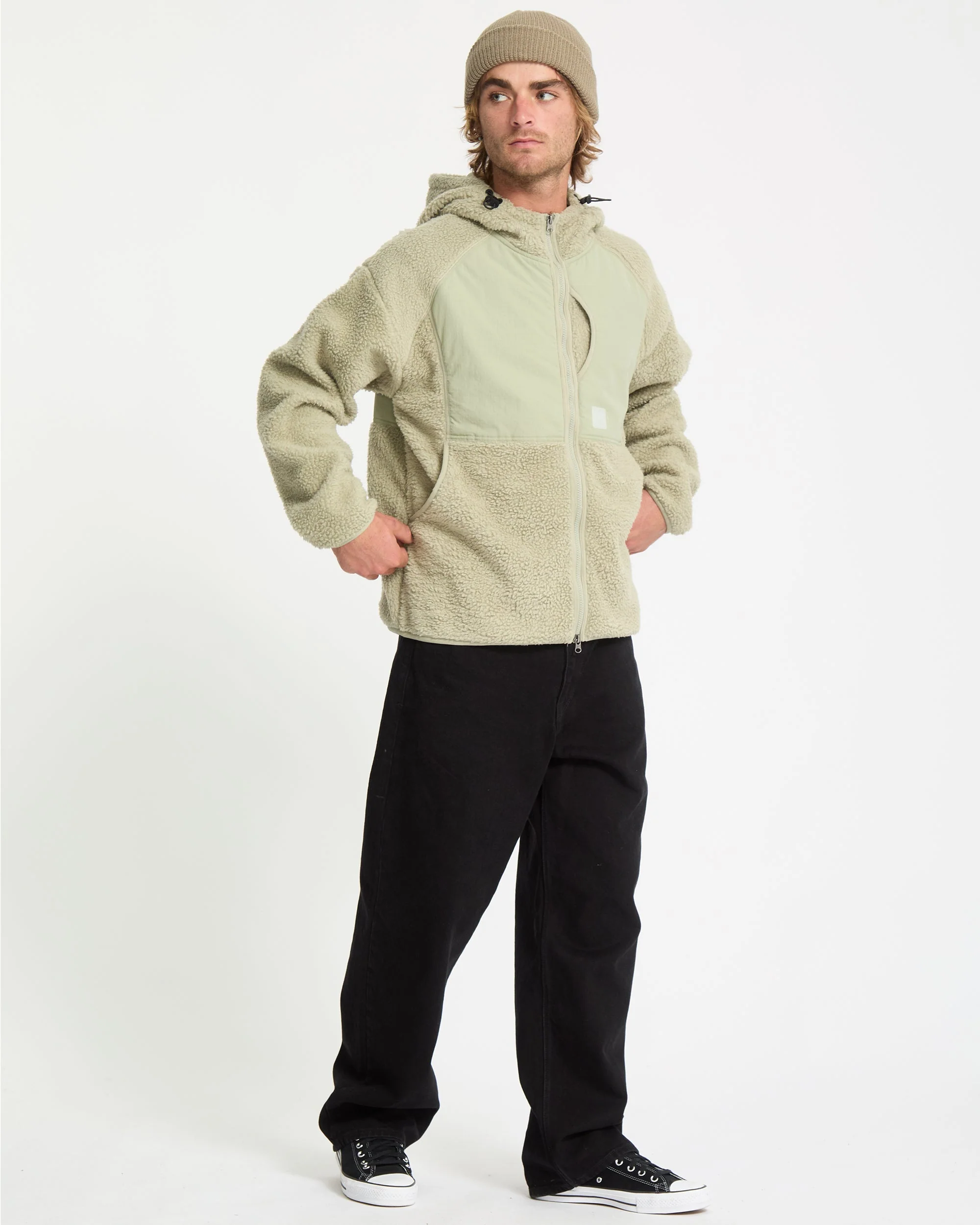 Sweat Sherpa À Capuche Zippé Nomaa - Green Tea - Image 6