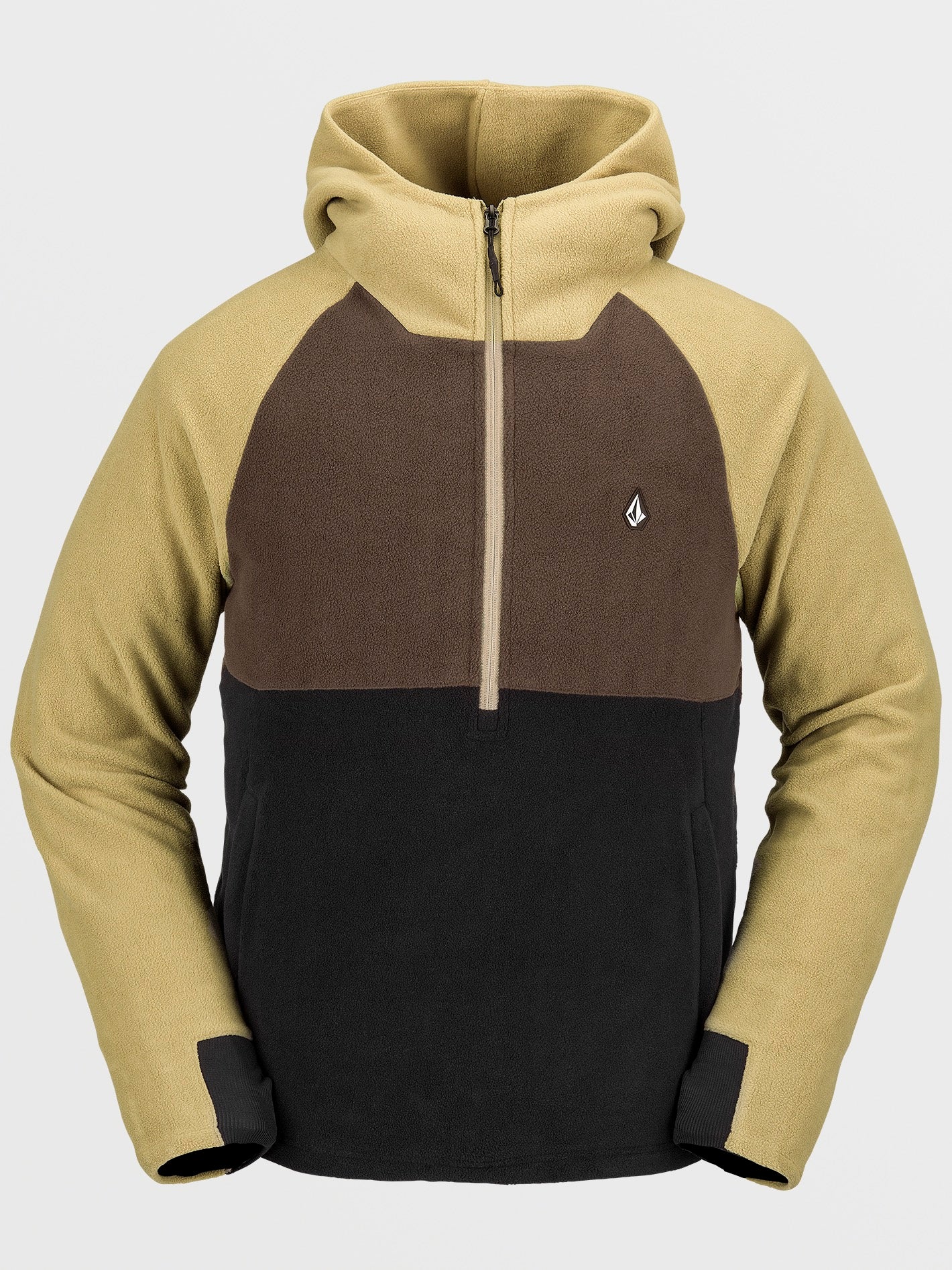 Sweat à capuche Polar Half-zipped - DARK KHAKI