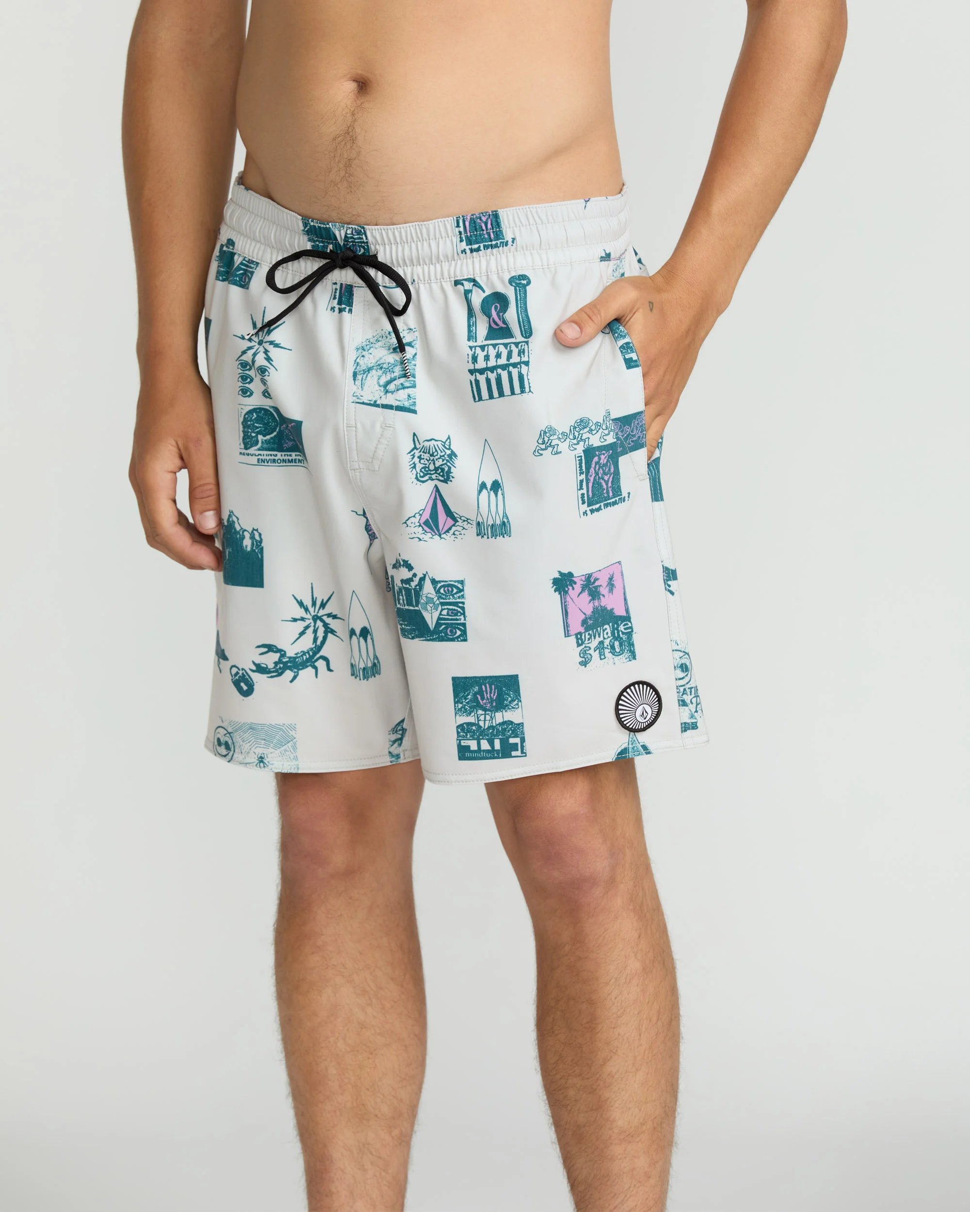 Boardshort Psyche Cotton Trunk 17" - Stone - Image 3