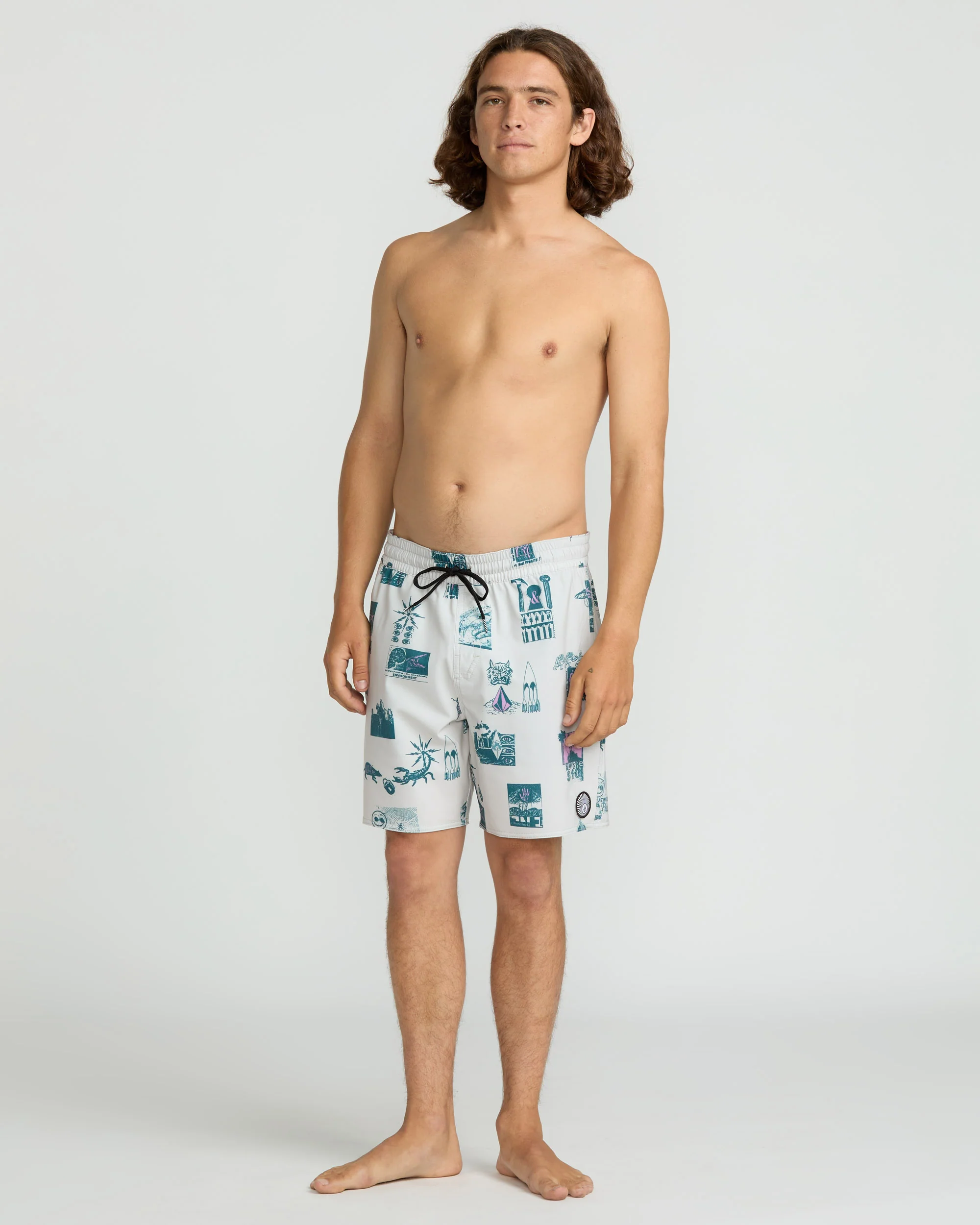 Boardshort Psyche Cotton Trunk 17" - Stone - Image 4