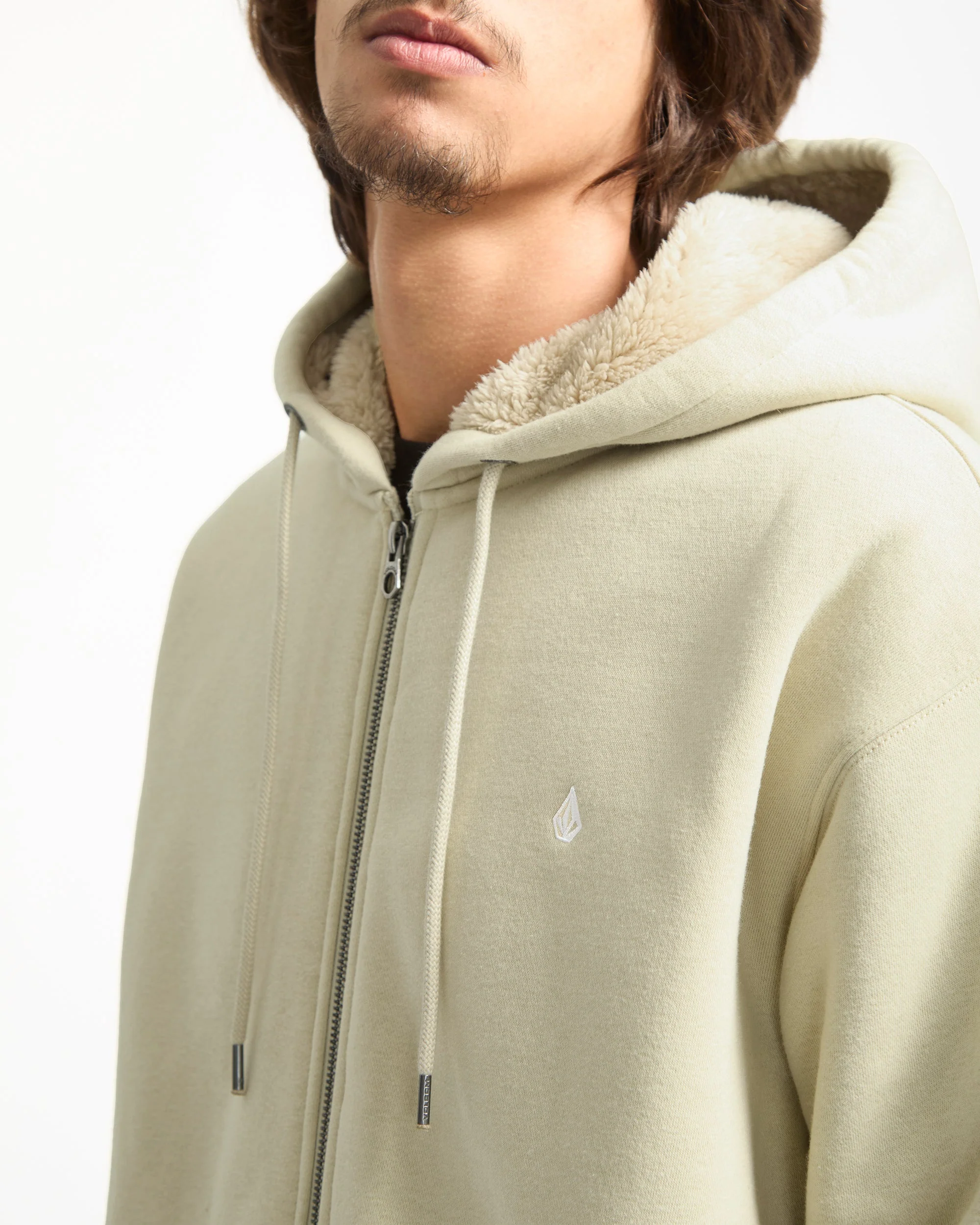 Sweat À Capuche Zippé Single Stone - Light Beige - Image 3