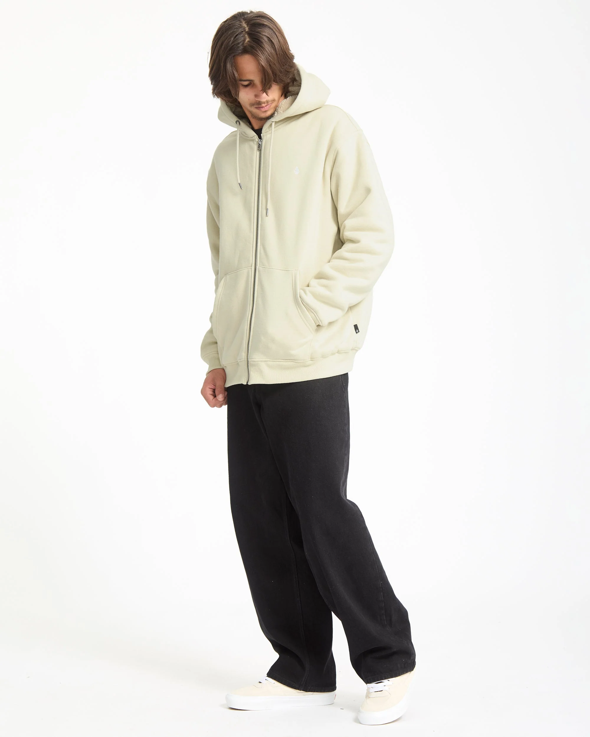 Sweat À Capuche Zippé Single Stone - Light Beige - Image 4