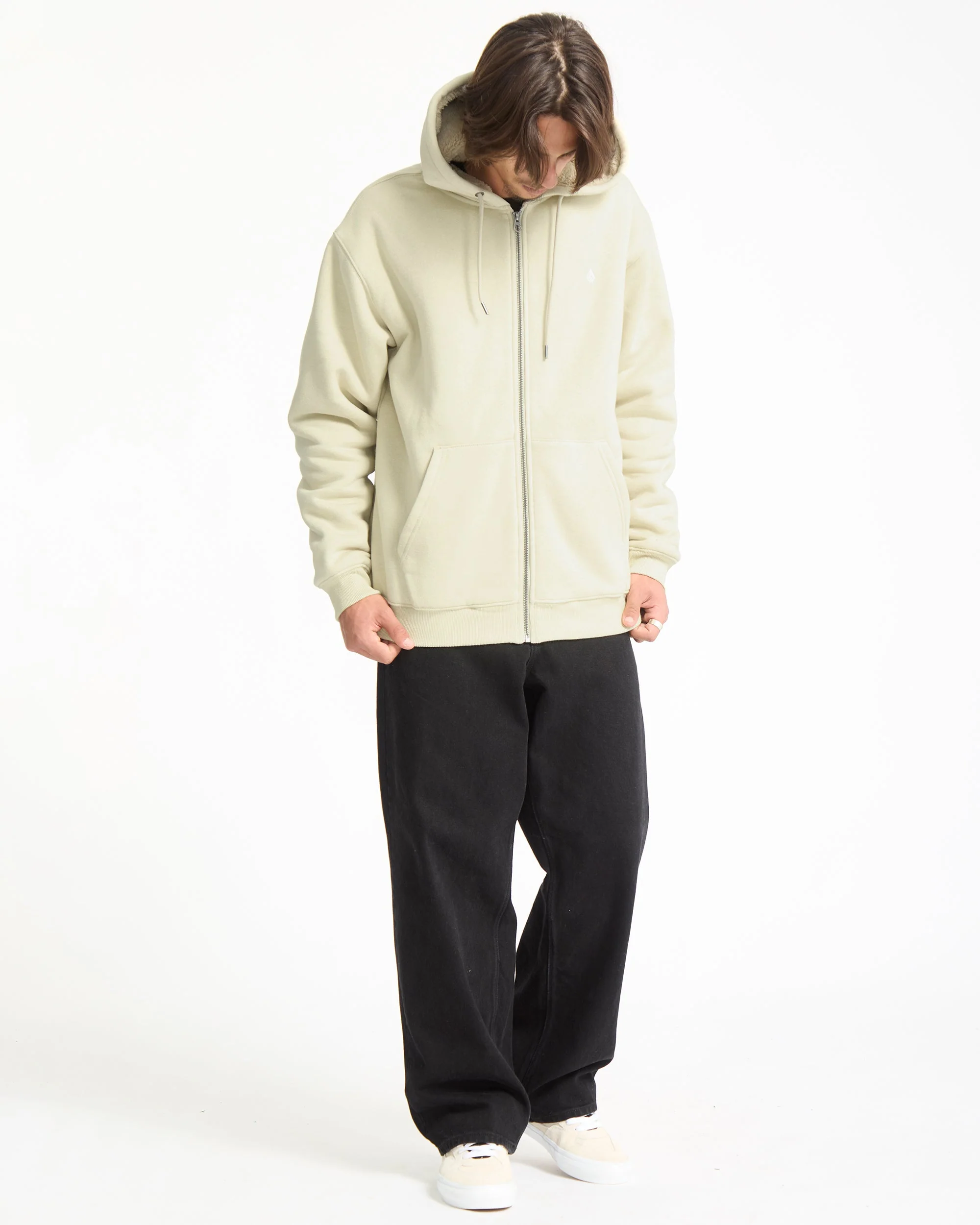 Sweat À Capuche Zippé Single Stone - Light Beige - Image 7
