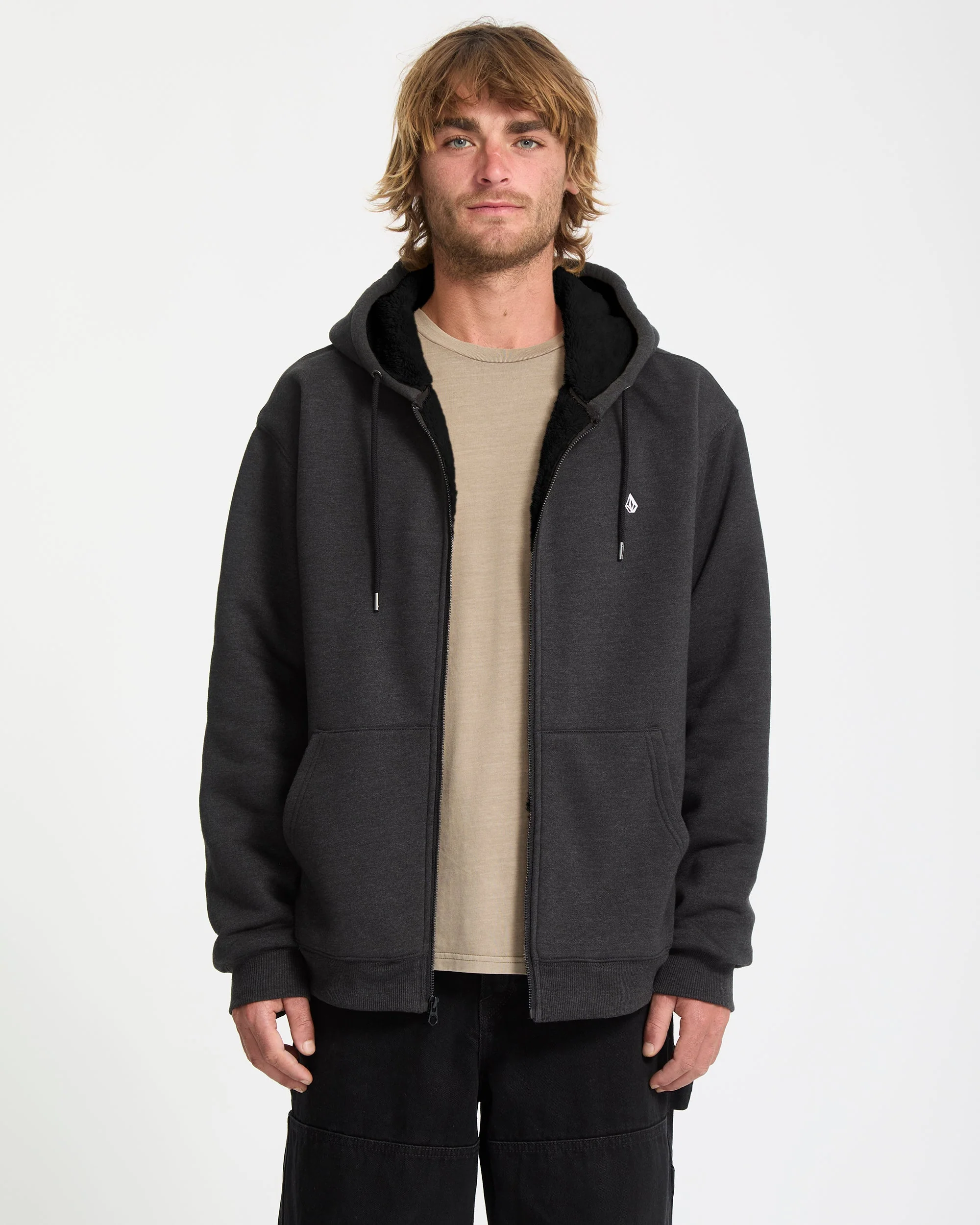 Sweat À Capuche Sherpa Single Stone - Heather Black