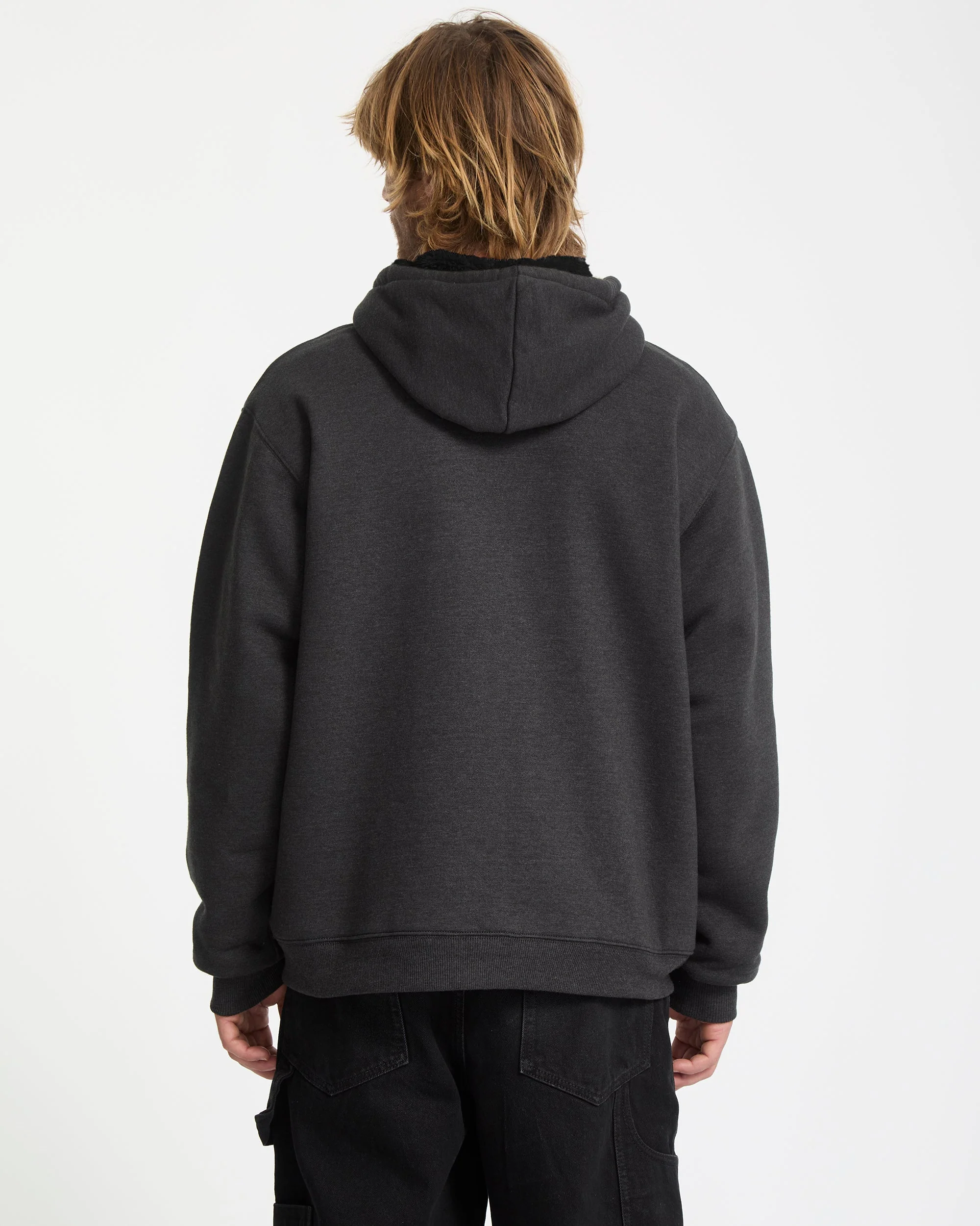 Sweat À Capuche Sherpa Single Stone - Heather Black - Image 2