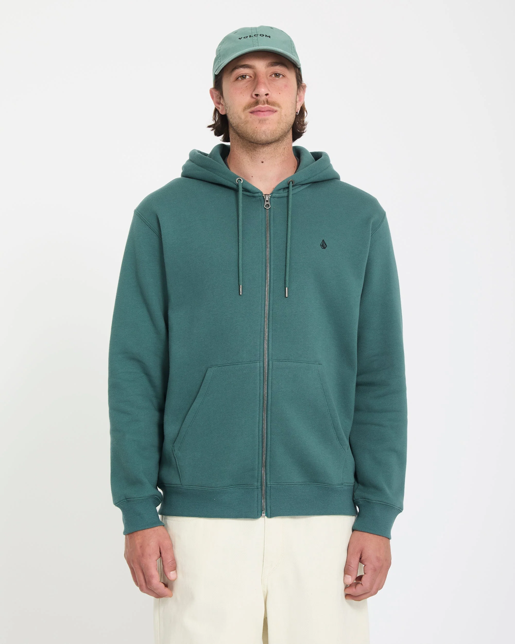 Sweat à capuche zippé Single Stone - Rifle Green