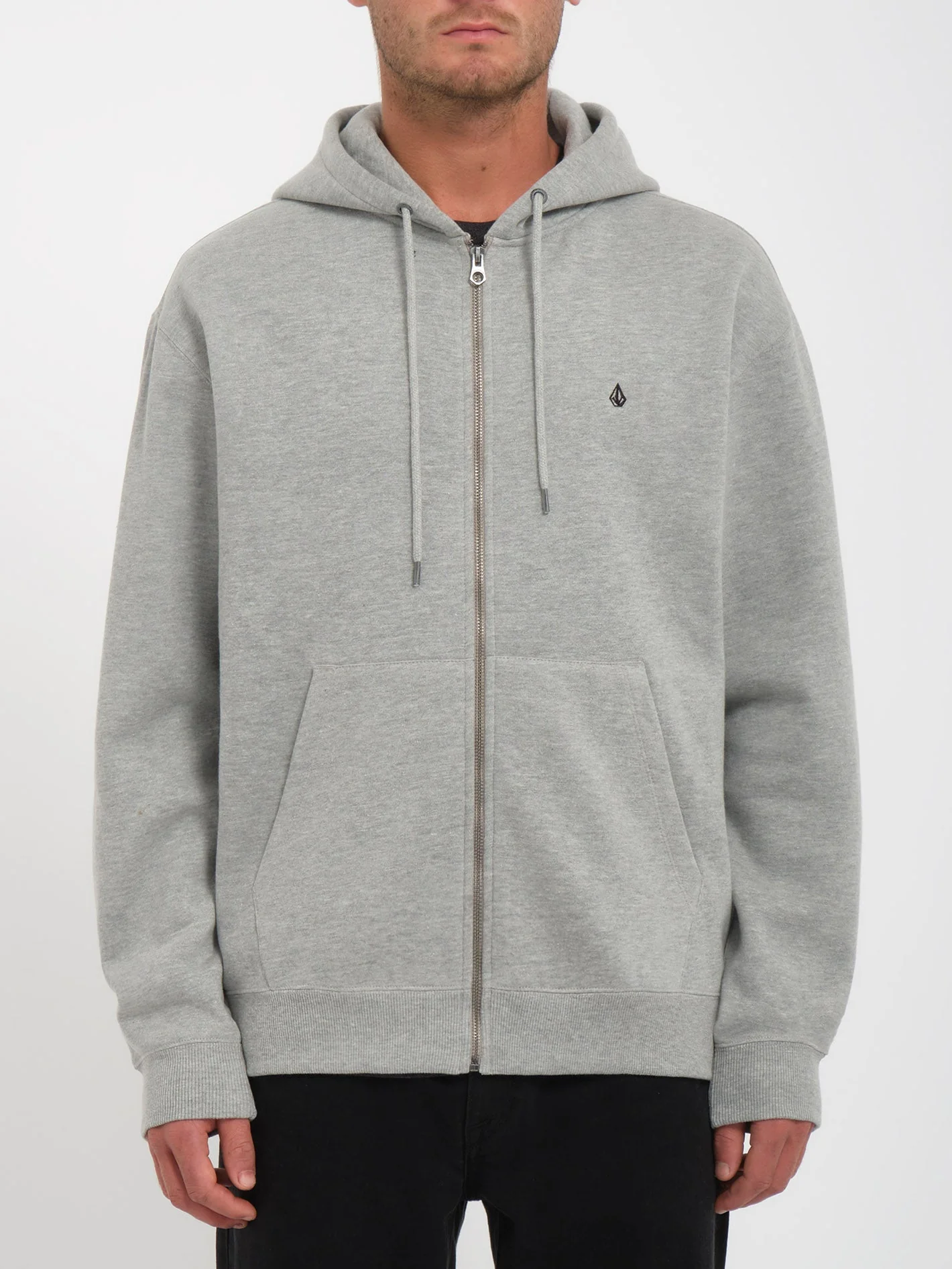 Sweat à capuche Zippé Single Stone - HEATHER GREY