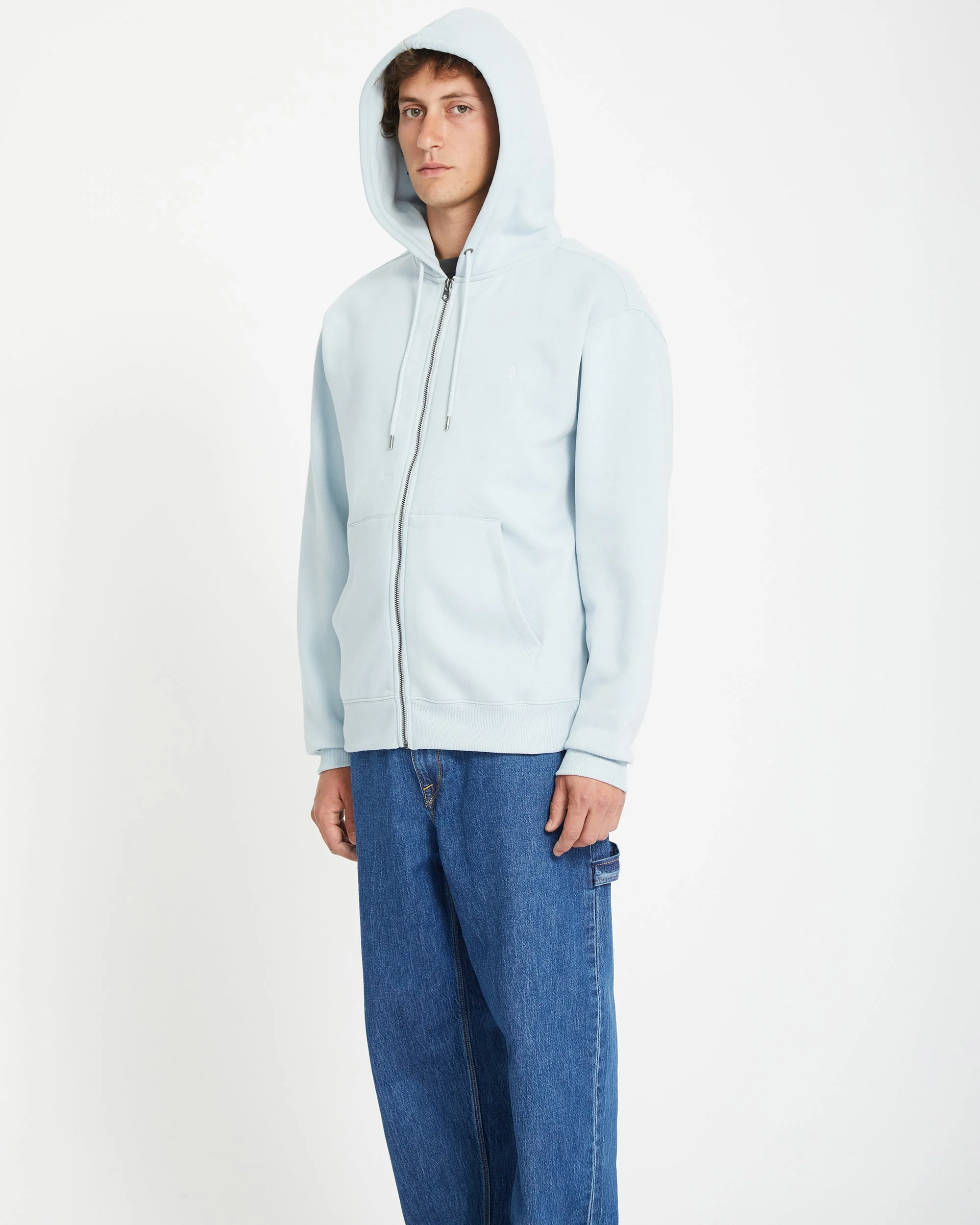 Sweat à Capuche Zippé Single Stone - CAROLINA BLUE - Image 3