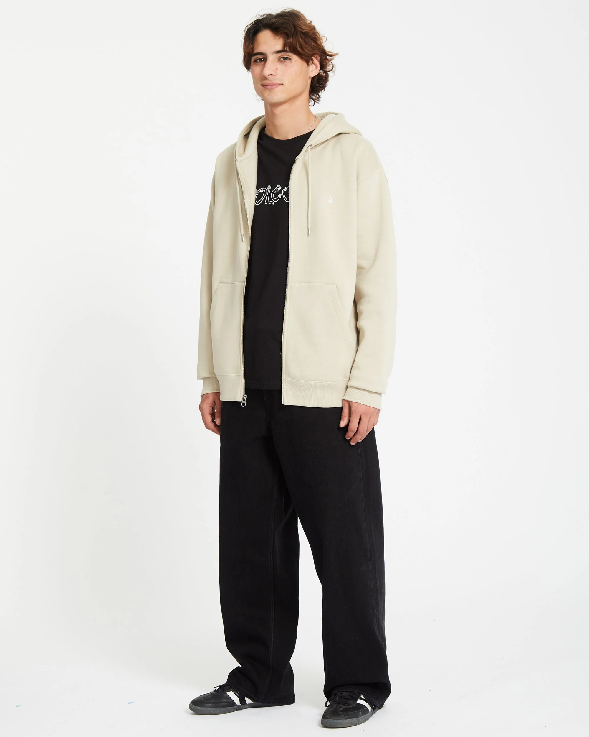 Sweat à Capuche Zippé Single Stone - LIGHT KHAKI - Image 5